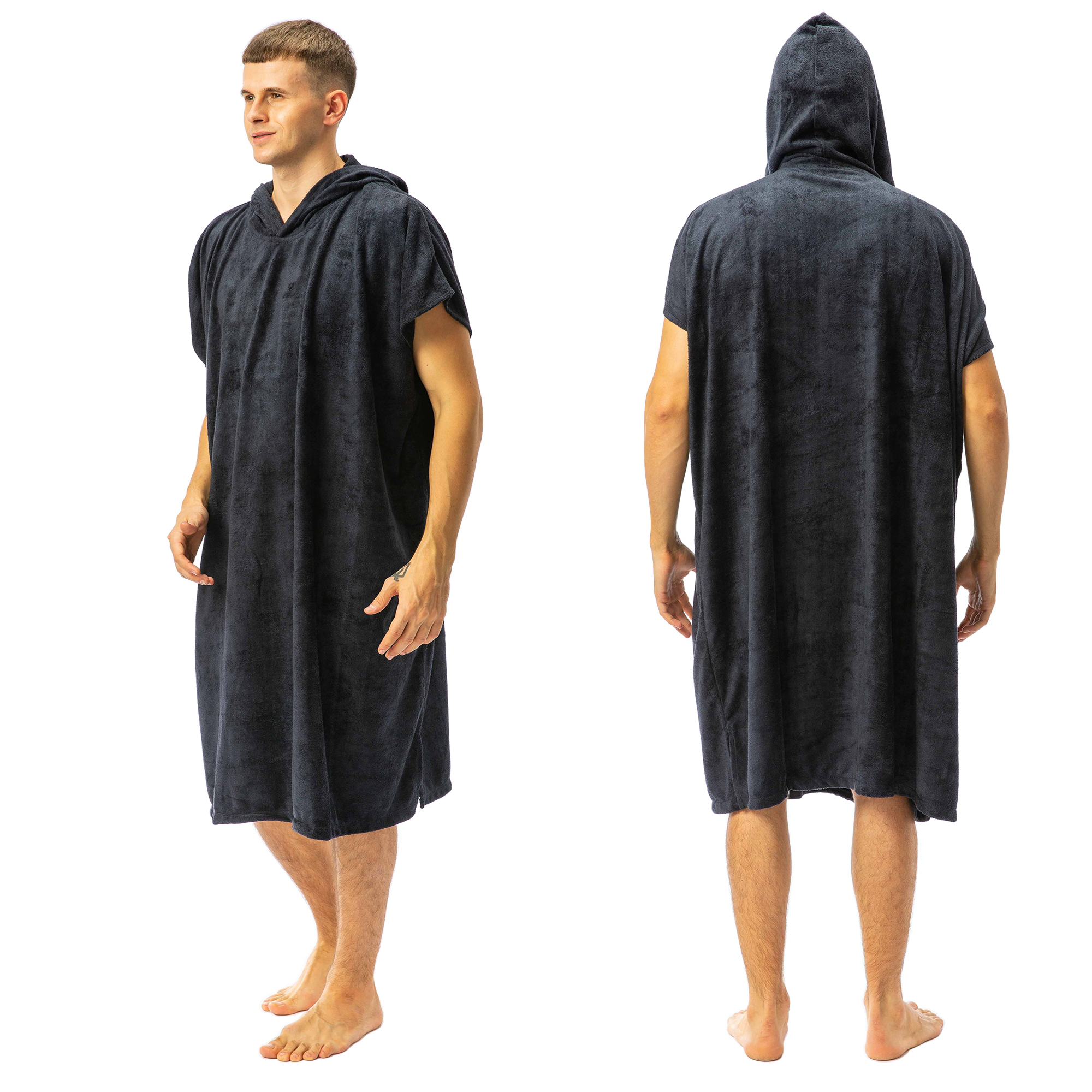Hooded Poncho Towel Changing Robe Adult Beach Towel Surf Swiming US - Picture 13 of 30