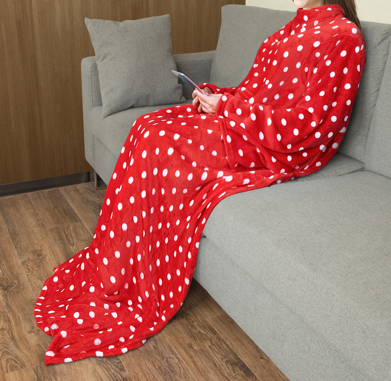 Catalonia Wearable Blanket w/Sleeves Pocket Super Cozy Soft Fleece Throw Blanket - Picture 62 of 201