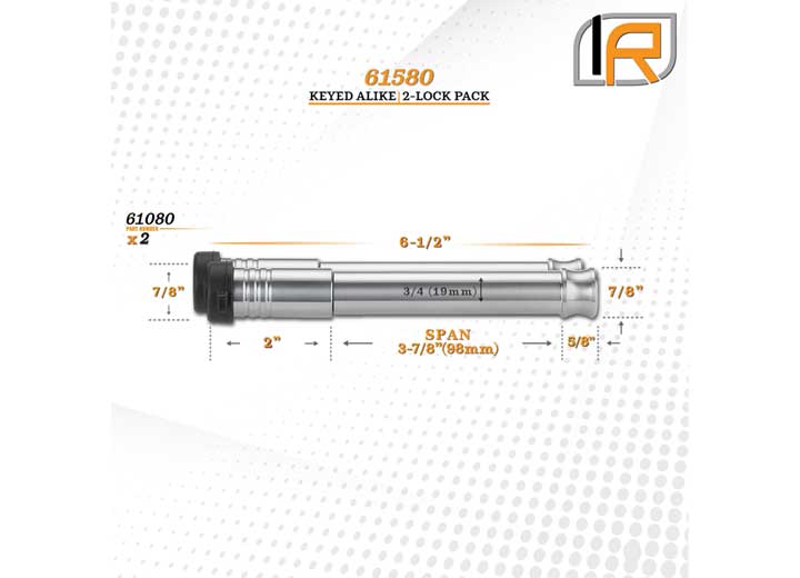 InfiniteRule 61580-S Hitch Locks 2-Pack For Gen-Y Hitch MD 32K lb Keyed Alike