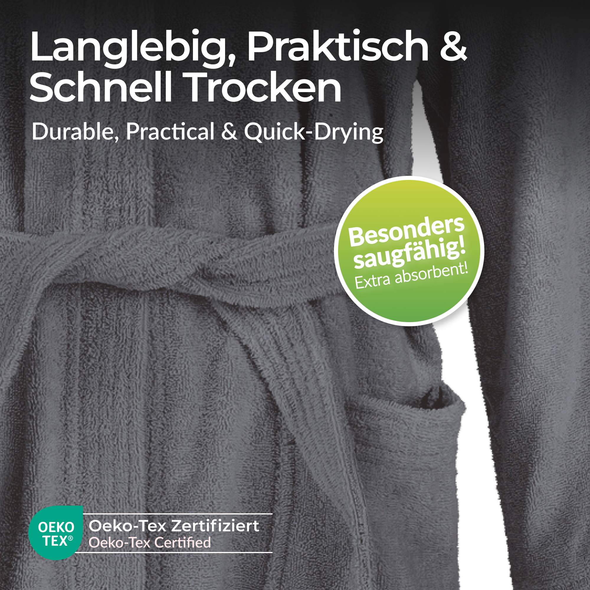 etérea Livie Frottee Kapuzen-Bademantel Saunamantel Damen Morgenmantel Herren - Bild 17 von 31