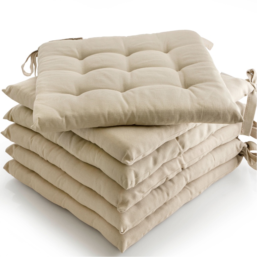 6er Set Sitzkissen Stuhlkissen Sitz & Stuhl Auflage Kissen mit Bändern 40x40 cm - Bild 44 von 49