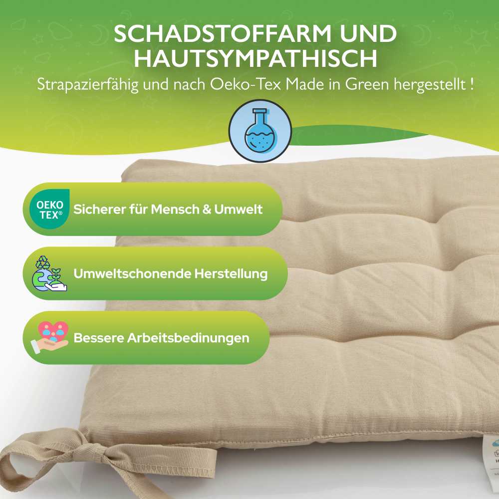 6er Set Sitzkissen Stuhlkissen Sitz & Stuhl Auflage Kissen mit Bändern 40x40 cm - Bild 46 von 49