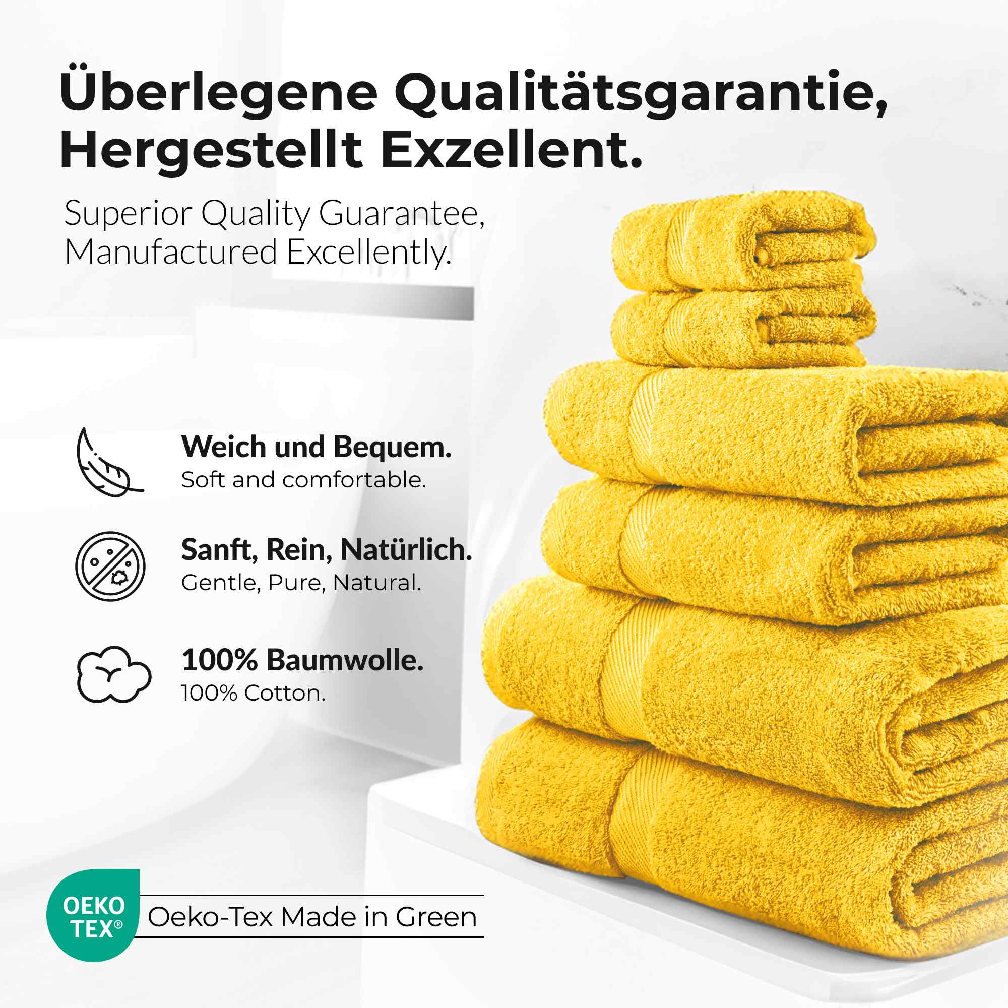 Handtücher Duschtücher Set - etérea Carli 6er Set 100% Baumwolle - Soft & Weich - Bild 4 von 78