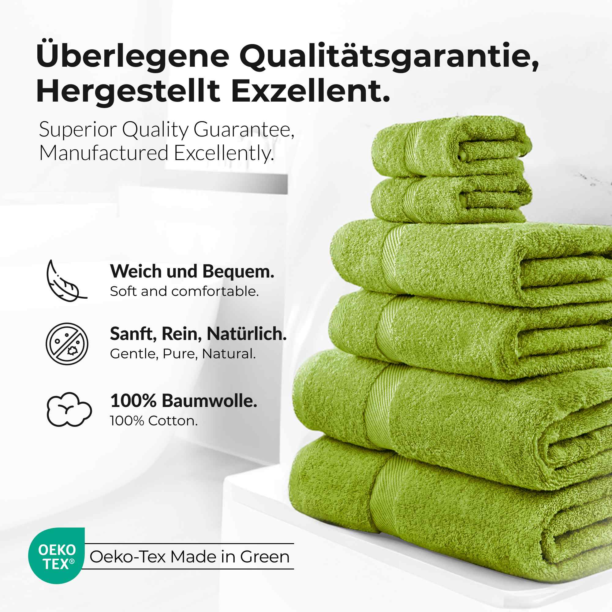 Handtücher Duschtücher Set - etérea Carli 6er Set 100% Baumwolle - Soft & Weich - Bild 28 von 78