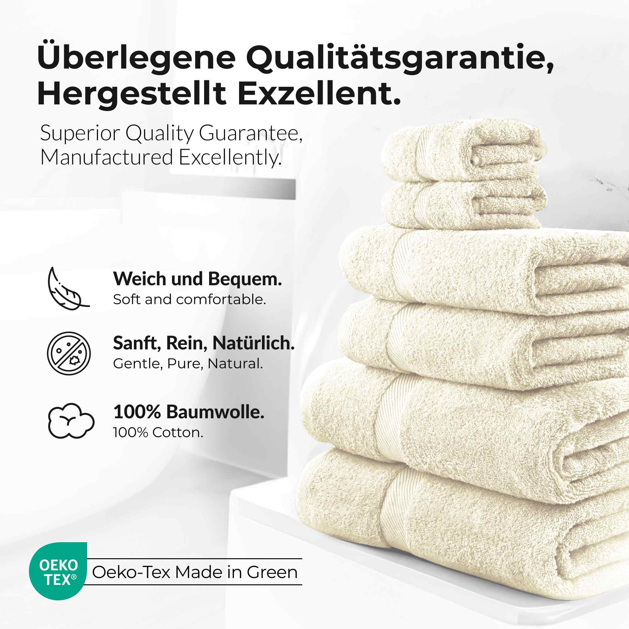 etérea Handtuch Serie Carli - Hand & Duschtücher aus 100% Baumwolle Soft & Weich - Bild 4 von 25