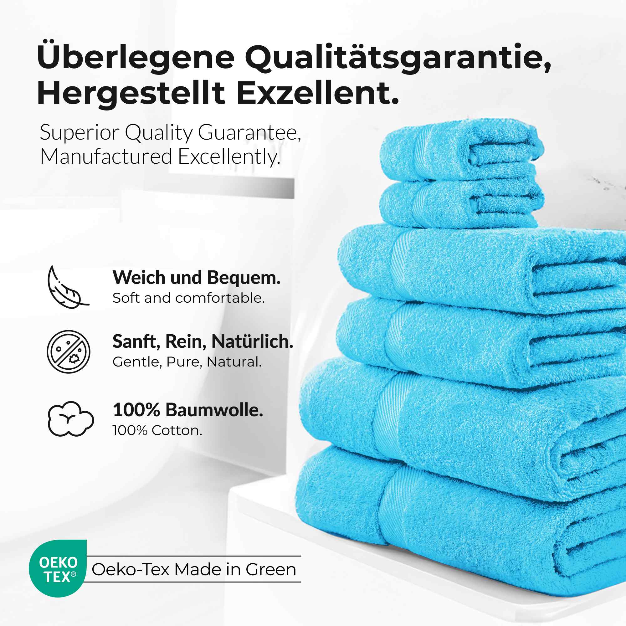 Handtücher Duschtücher Set - etérea Carli 6er Set 100% Baumwolle - Soft & Weich - Bild 69 von 78