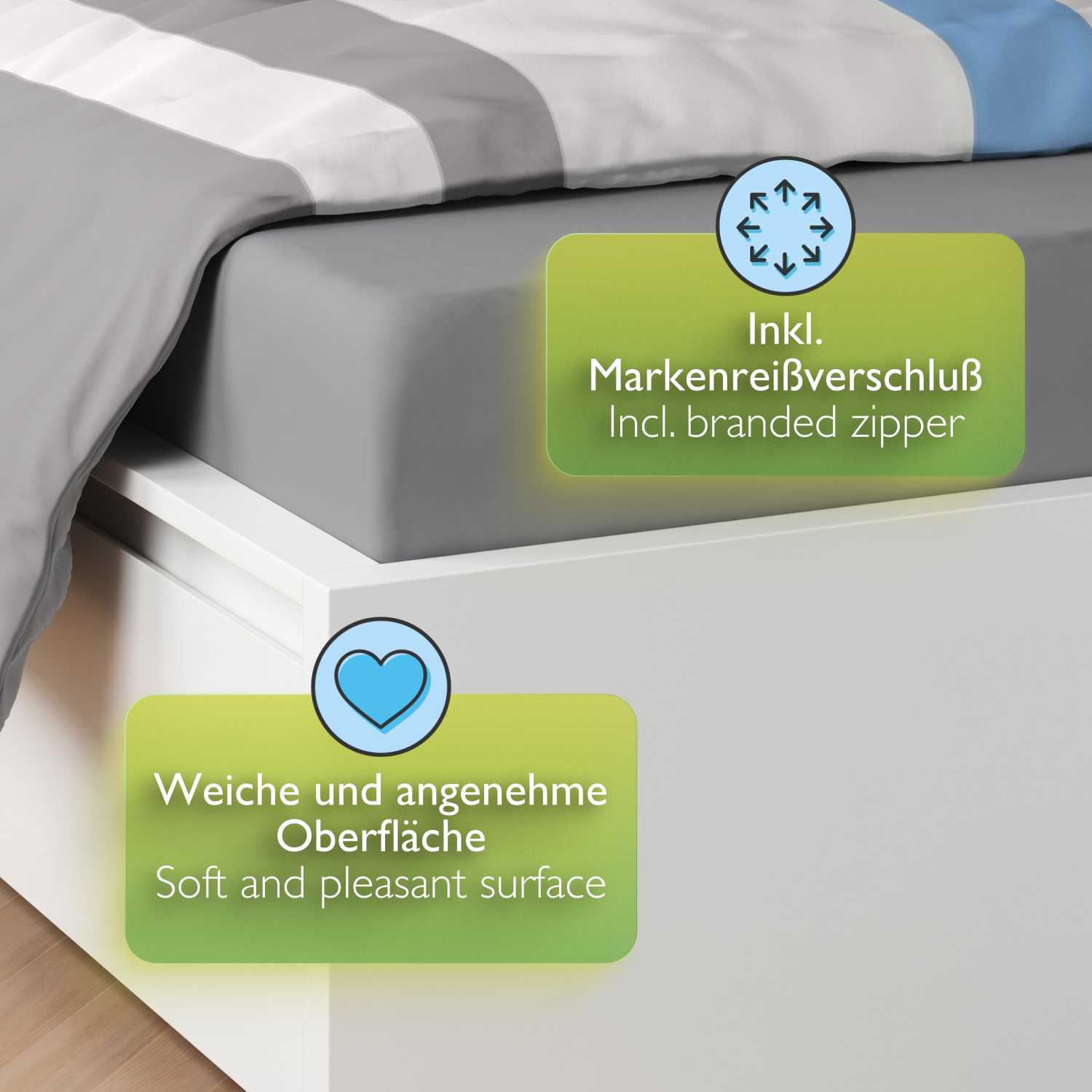 Bettwäsche Seersucker Microfaser Bettwäsche Set Karo Streifen Design etérea Sets - Bild 53 von 78