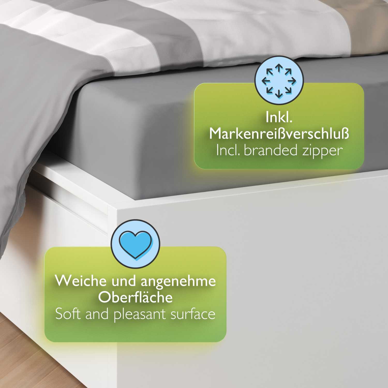 Bettwäsche Seersucker Microfaser Bettwäsche Set Karo Streifen Design etérea Sets - Bild 59 von 78