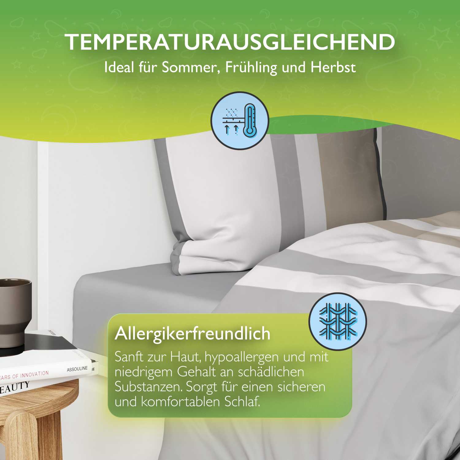 Bettwäsche Seersucker Microfaser Bettwäsche Set Karo Streifen Design etérea Sets - Bild 57 von 78