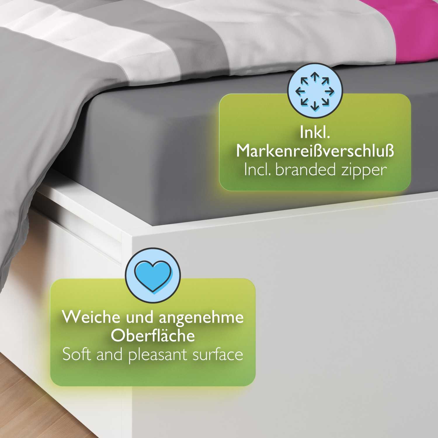Bettwäsche Seersucker Microfaser Bettwäsche Set Karo Streifen Design etérea Sets - Bild 65 von 78