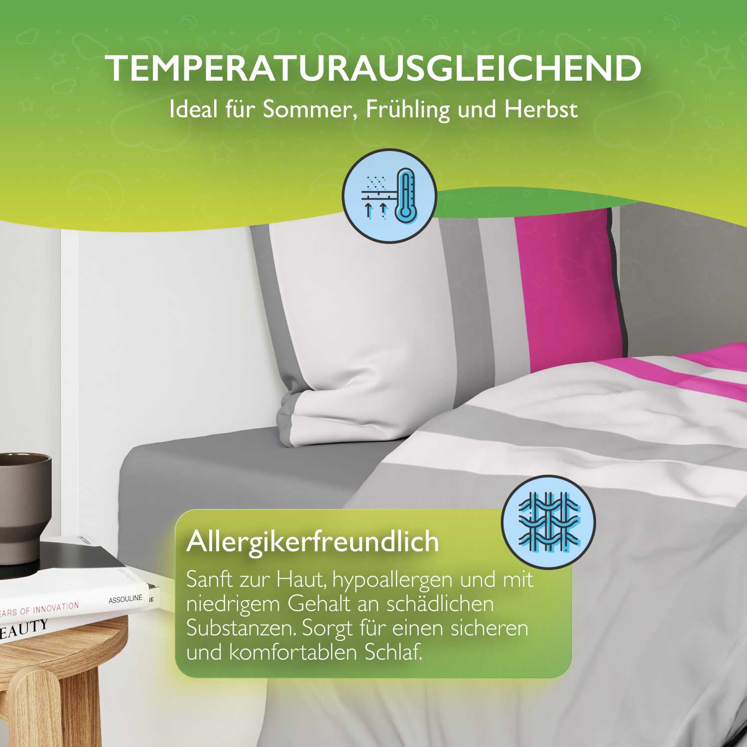 Bettwäsche Seersucker Microfaser Bettwäsche Set Karo Streifen Design etérea Sets - Bild 63 von 78