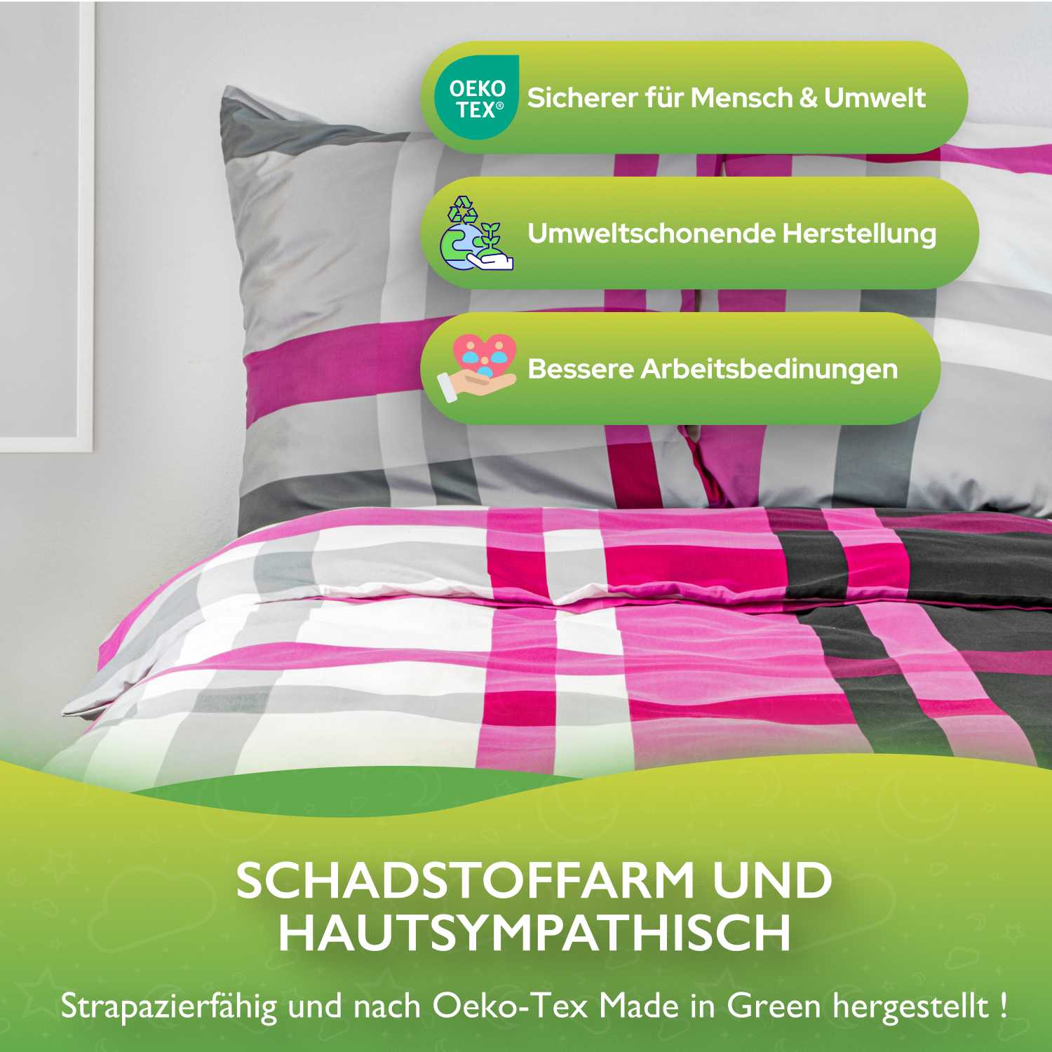 Bettwäsche Seersucker Microfaser Bettwäsche Set Karo Streifen Design etérea Sets - Bild 64 von 78