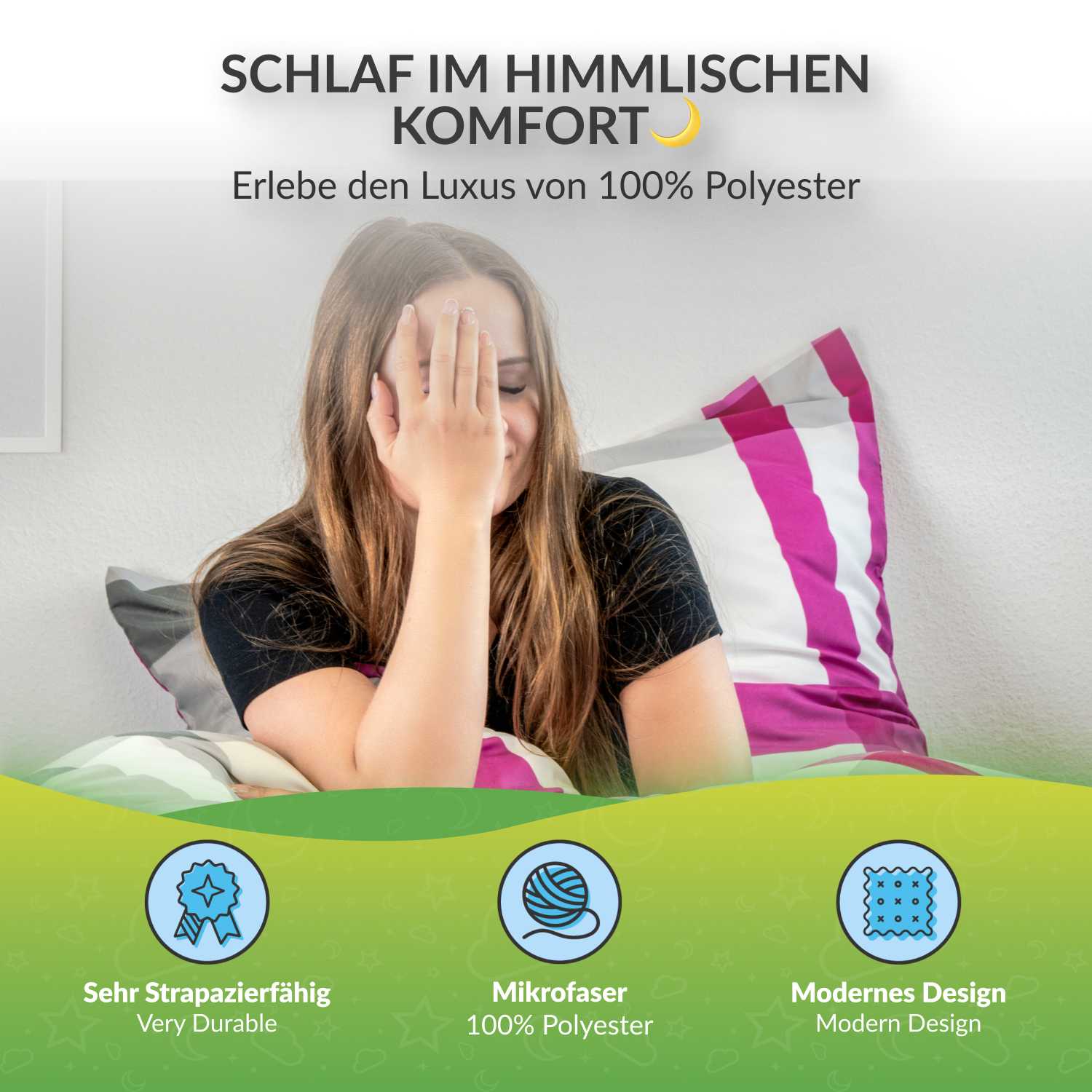 Bettwäsche Seersucker Microfaser Bettwäsche Set Karo Streifen Design etérea Sets - Bild 62 von 78