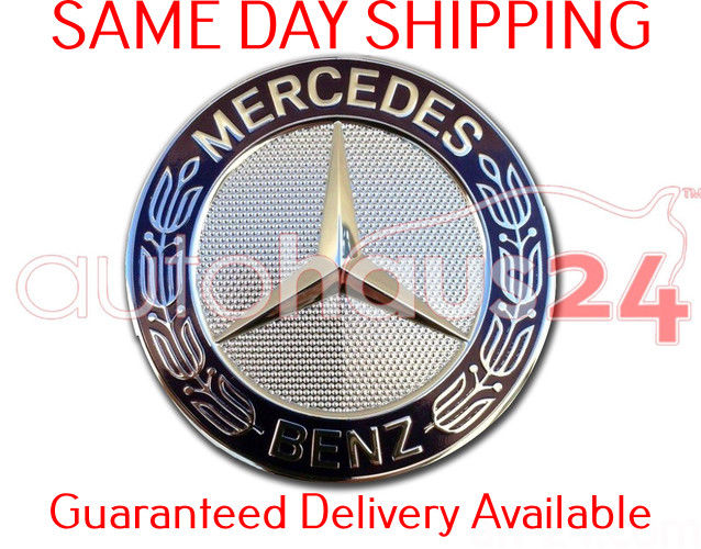 NEW MERCEDES BENZ ORIGINAL FLAT HOOD EMBLEM & HOLDER PART E550 E350 E63 E300 E55 eBay