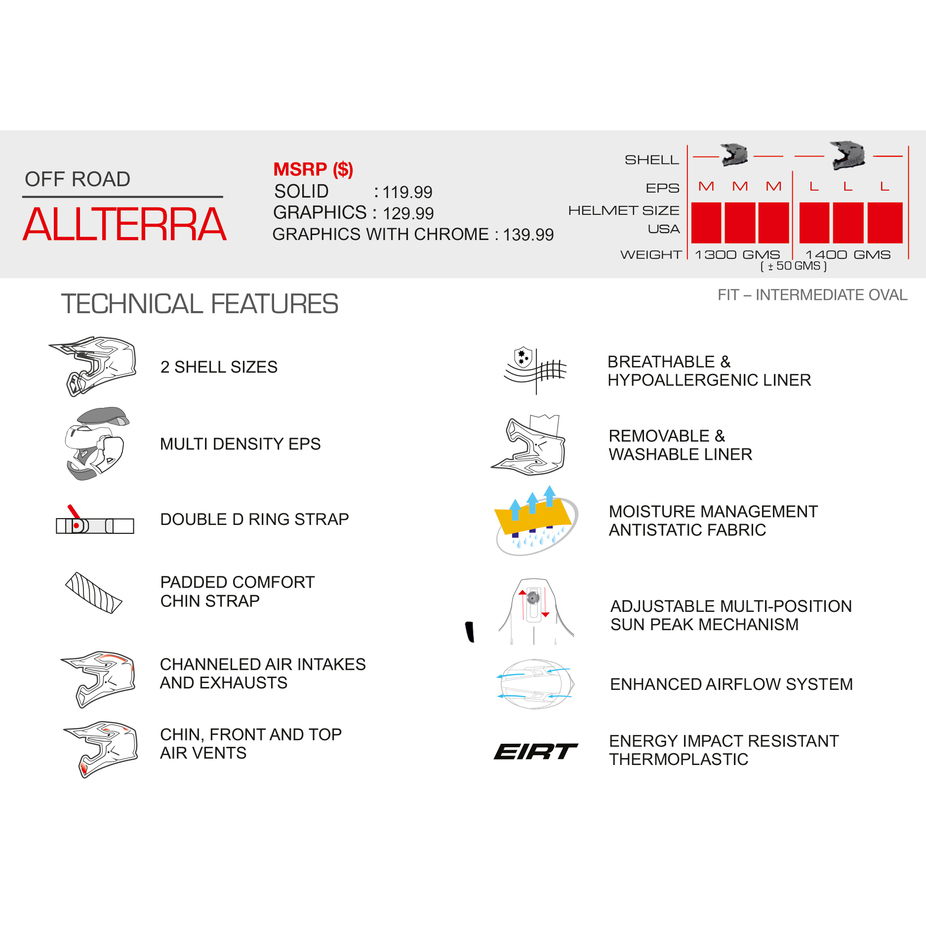 SMK Helmets Allterra Off Road Motorcycle Helmet - Picture 4 of 70