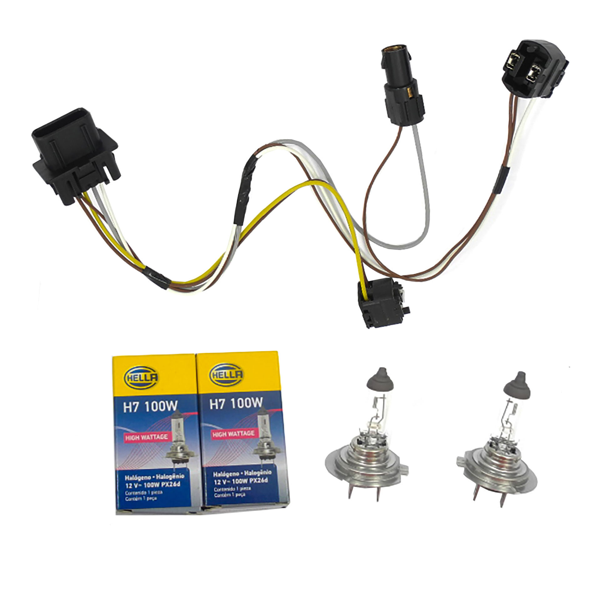 L /R Headlight Wiring Harness and H7 100W Headlight Bulb For Benz E430