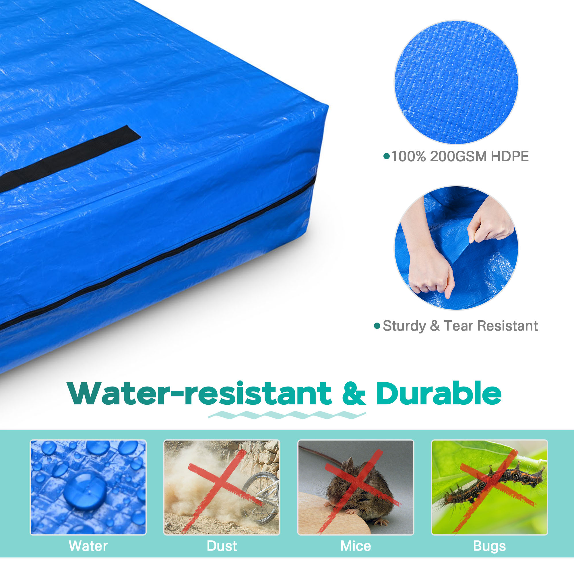 Full XL Size Heavy Duty Mattress Bag Protector for Moving Storage with Zipper - Picture 2 of 5