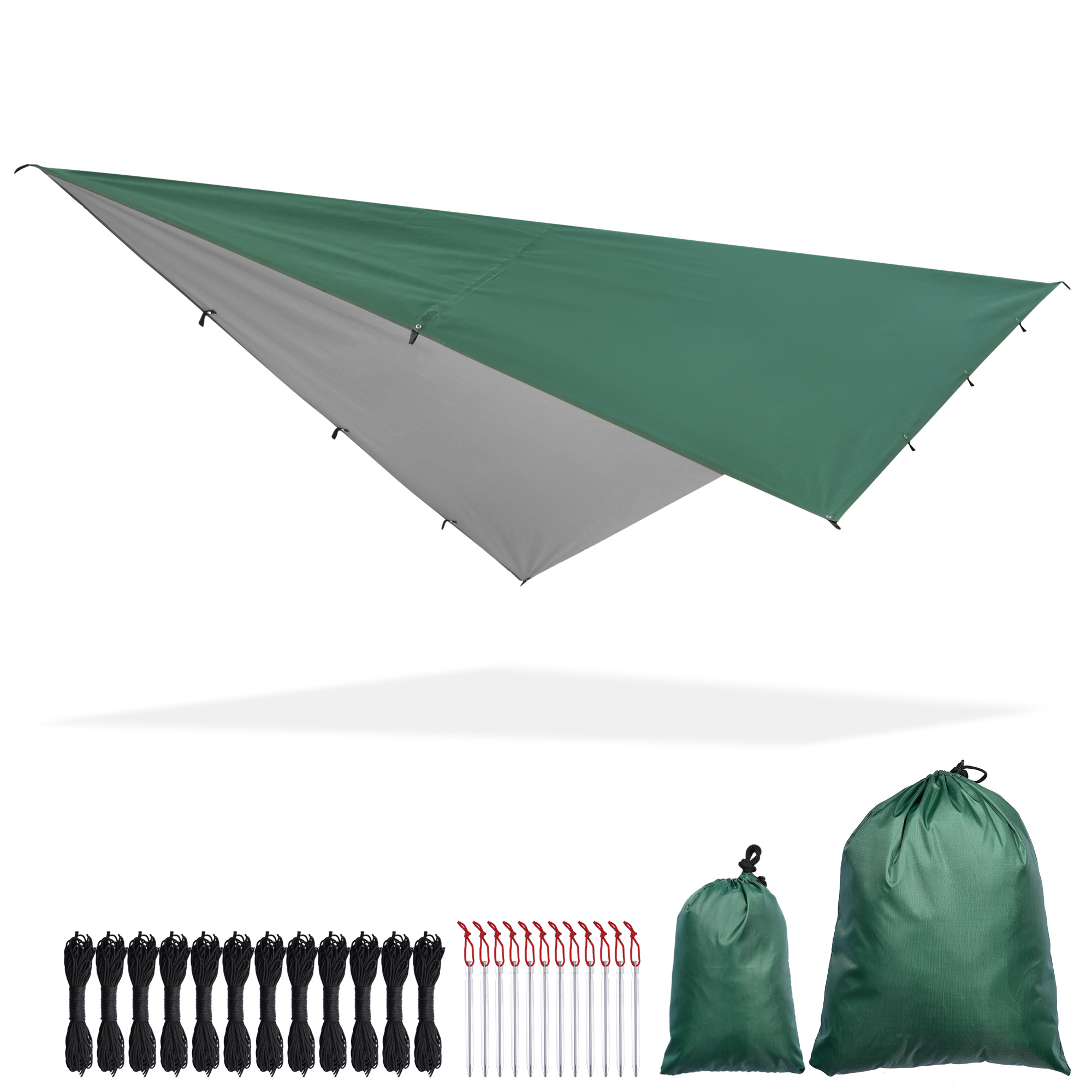 Apluschoice Camping Tent Tarp Shelter Hammock Rain Fly Green Waterproof Hiking - Picture 11 of 15