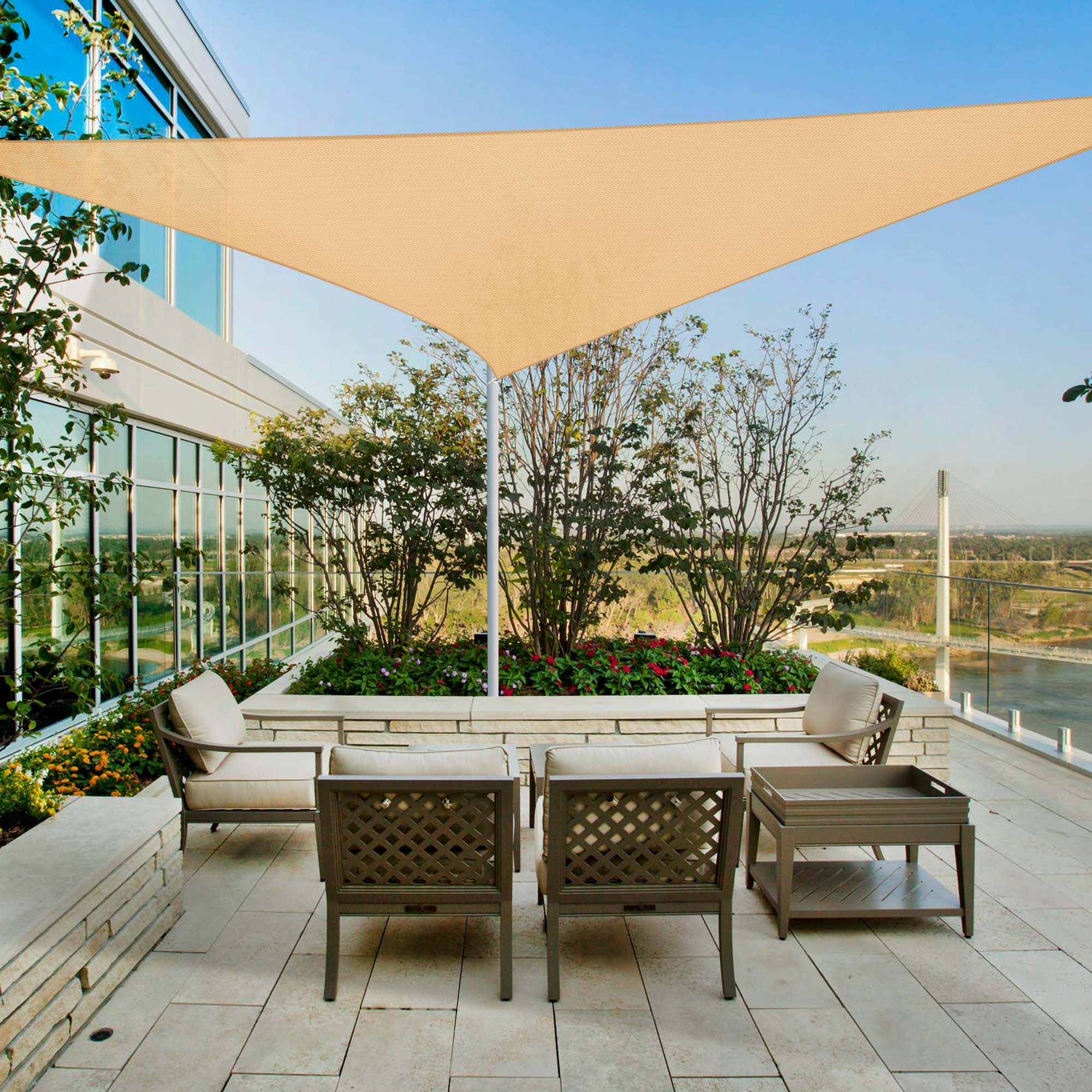 Triangle Sun Shade Sail Canopy UV Block Patio Garden Yard Pool Outdoor - Picture 17 of 89