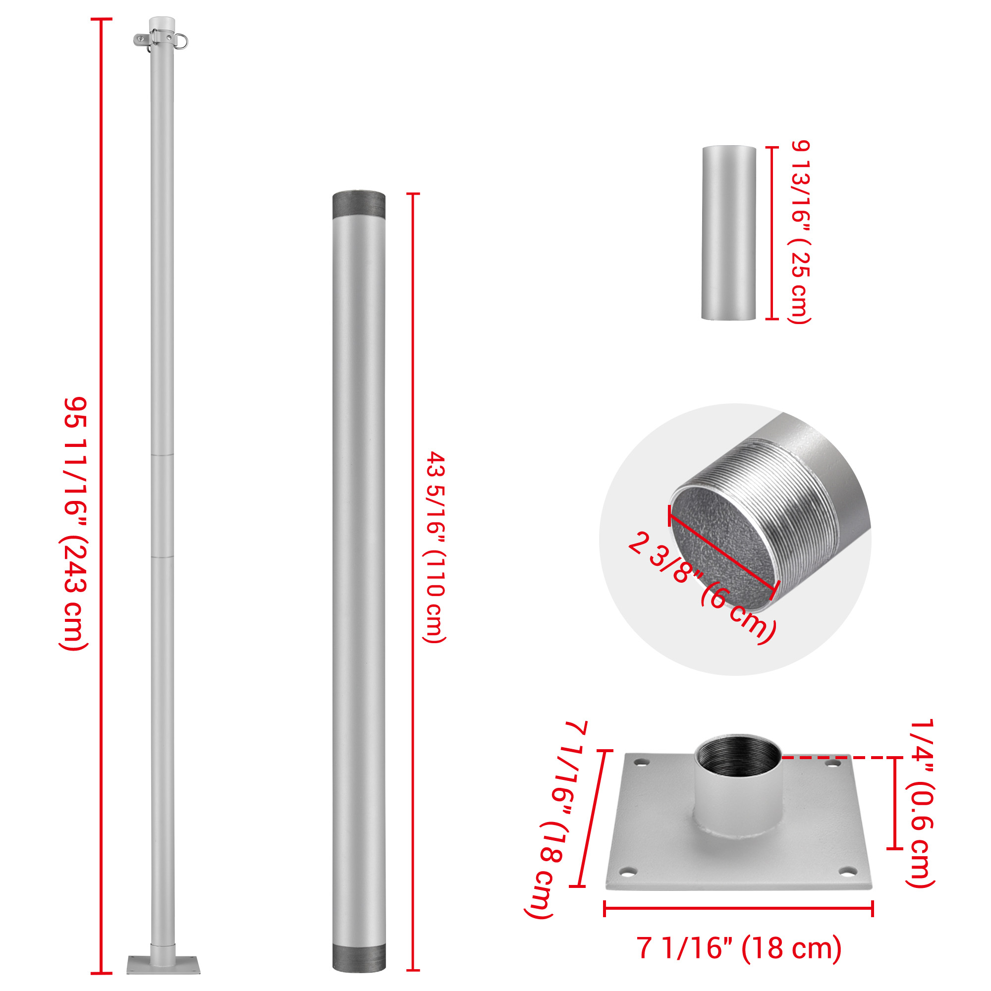 Yescom Sun shade sail & pole kit 97% UV Block Commercial events Beach Playground - Picture 30 of 30