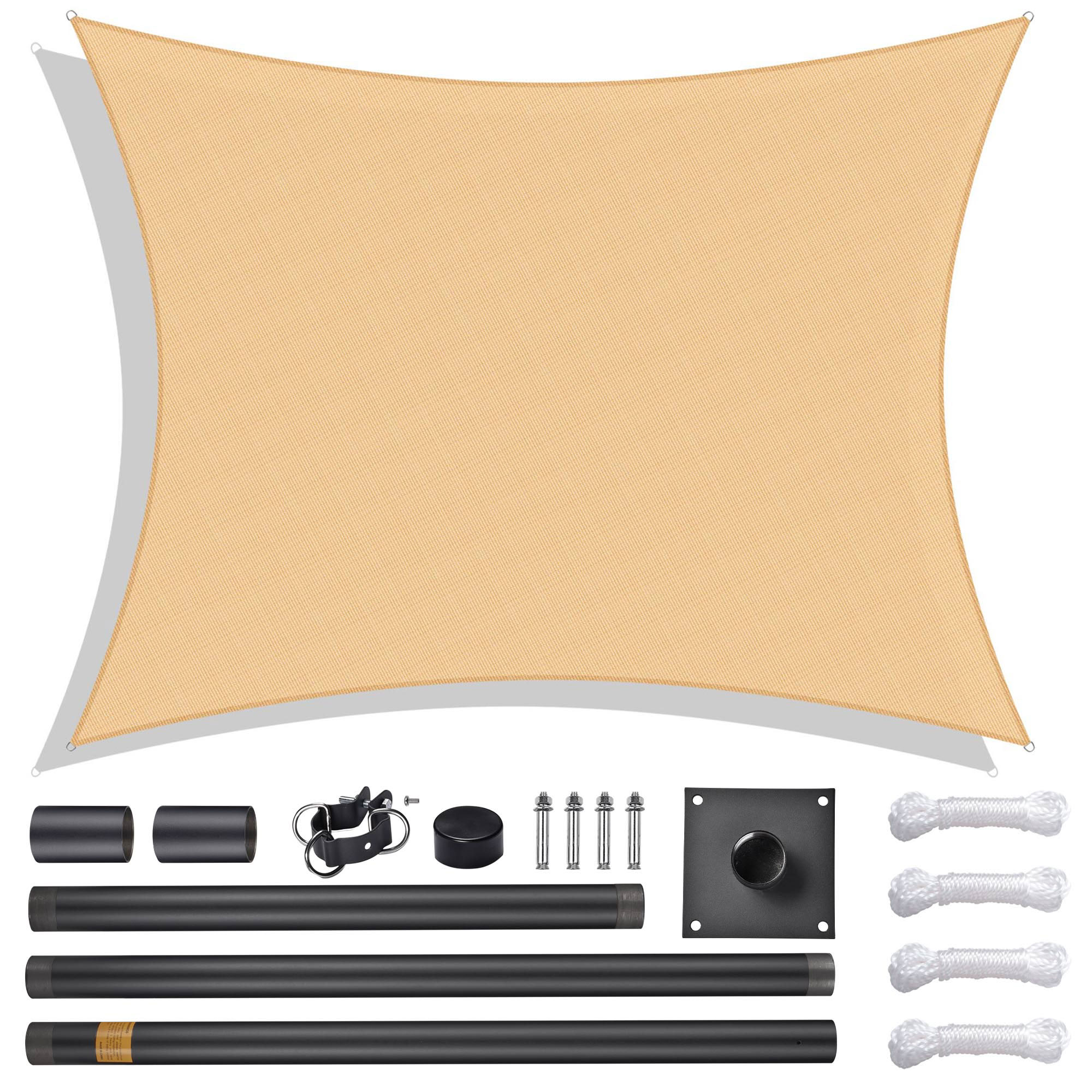 Yescom Sun shade sail & pole kit 97% UV Block Commercial events Beach Playground - Picture 6 of 30