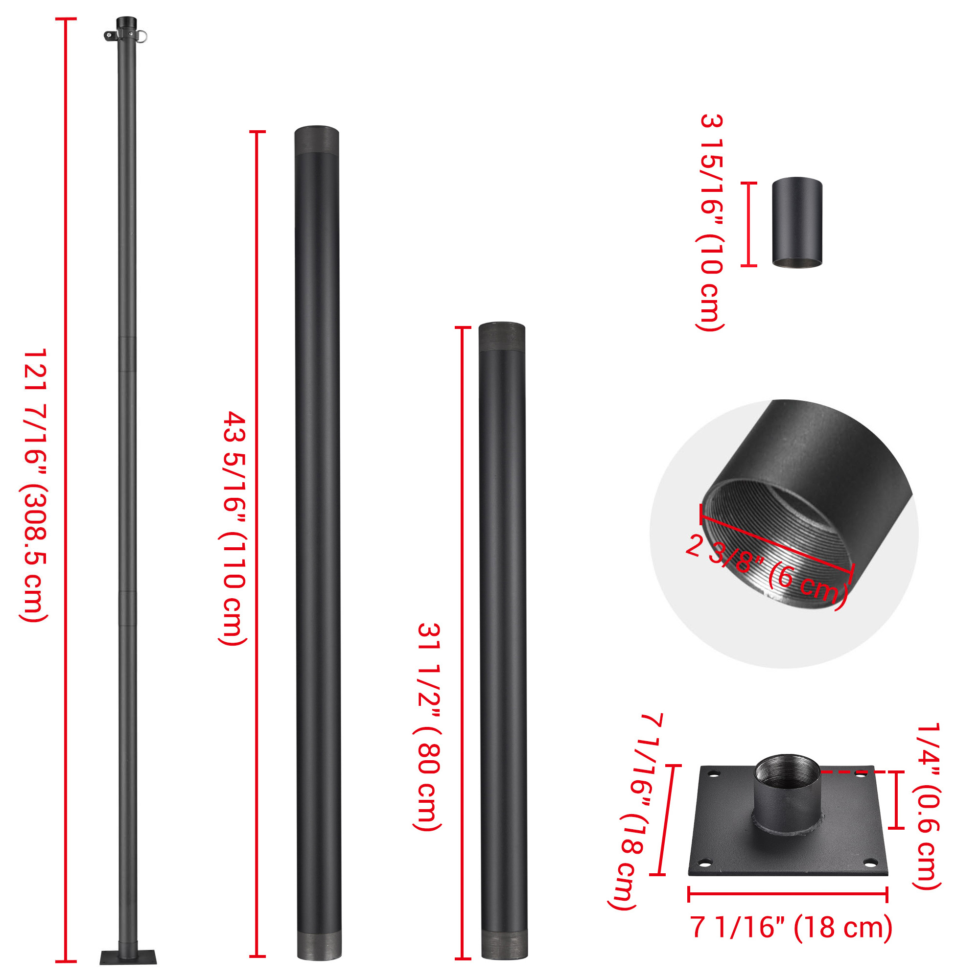 Yescom Sun shade sail & pole kit 97% UV Block Commercial events Beach Playground - Picture 10 of 30