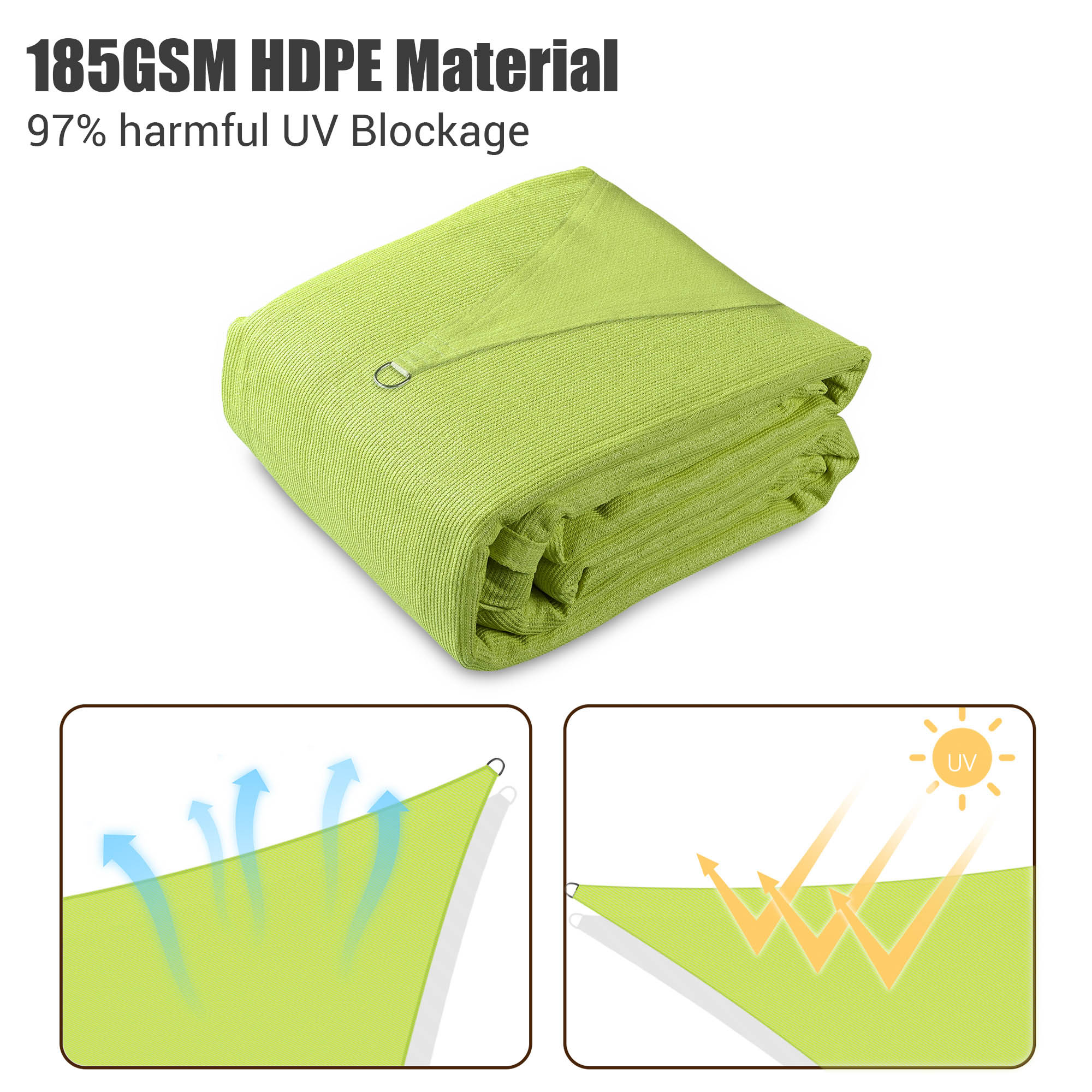 Yescom Sun shade sail & pole kit 97% UV Block Commercial events Beach Playground - Picture 14 of 30