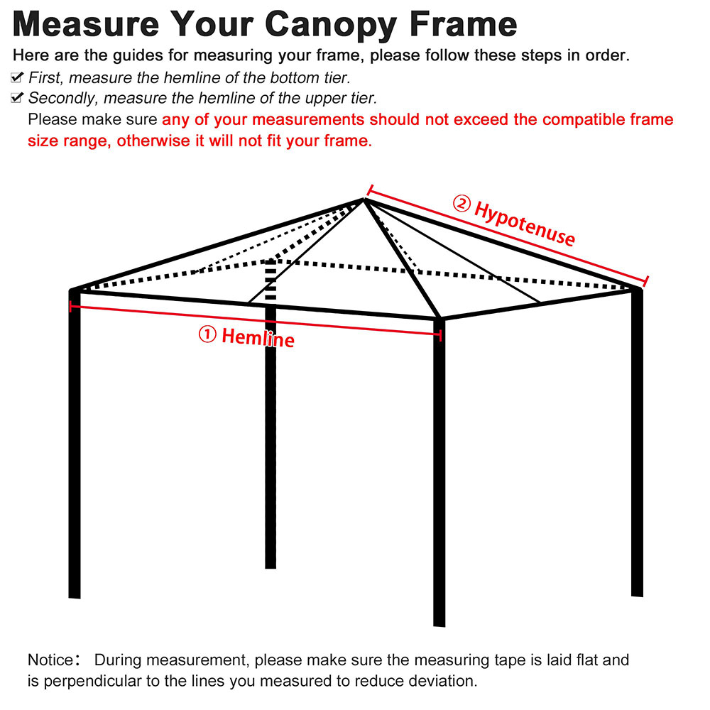 8x8 10x10 12x12 gazebo top canopy replacement uv30 patio outdoor