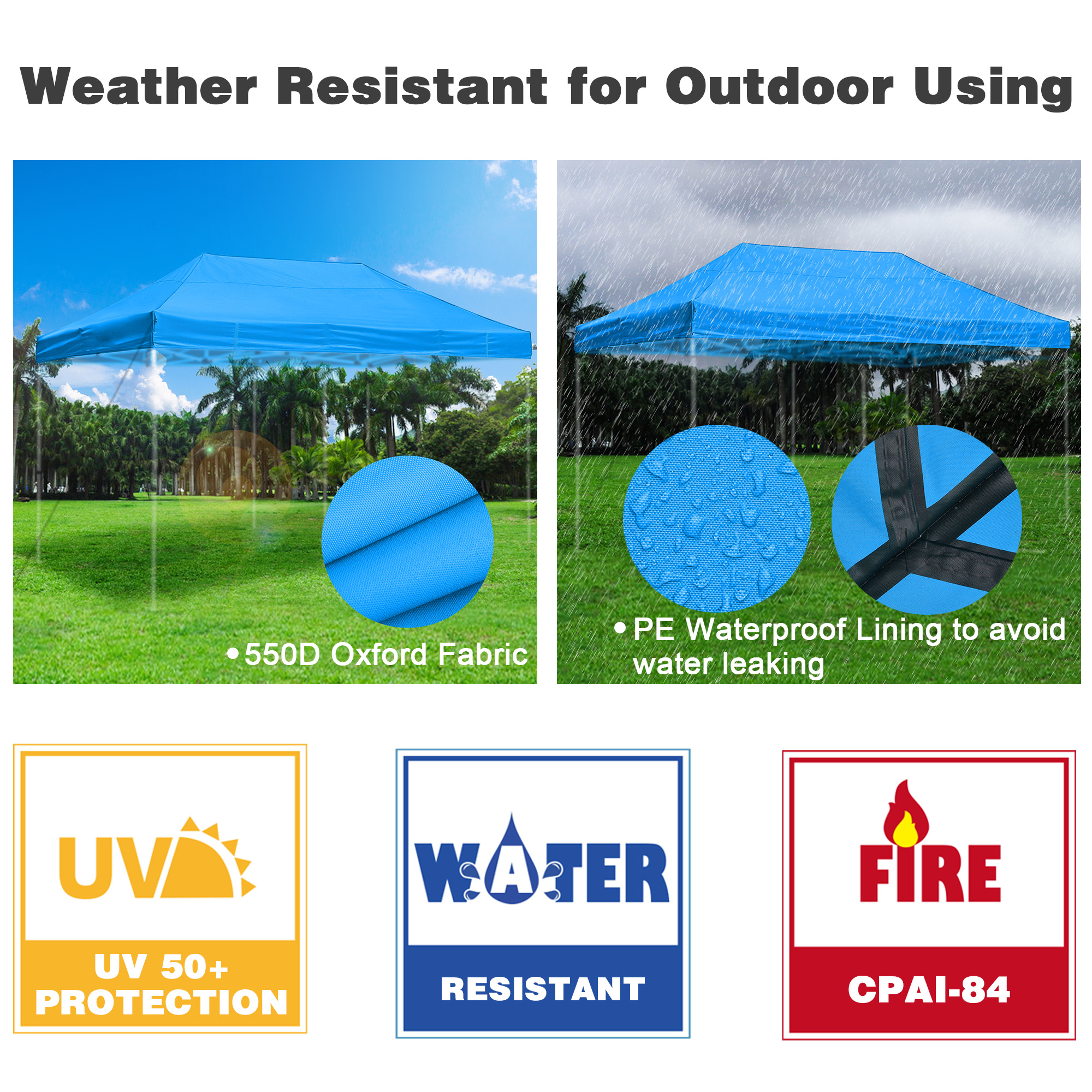 InstaHibit Pop up Canopy Replacement ONLY Outdoor Tent Top Cover Patio Camping - Picture 42 of 100