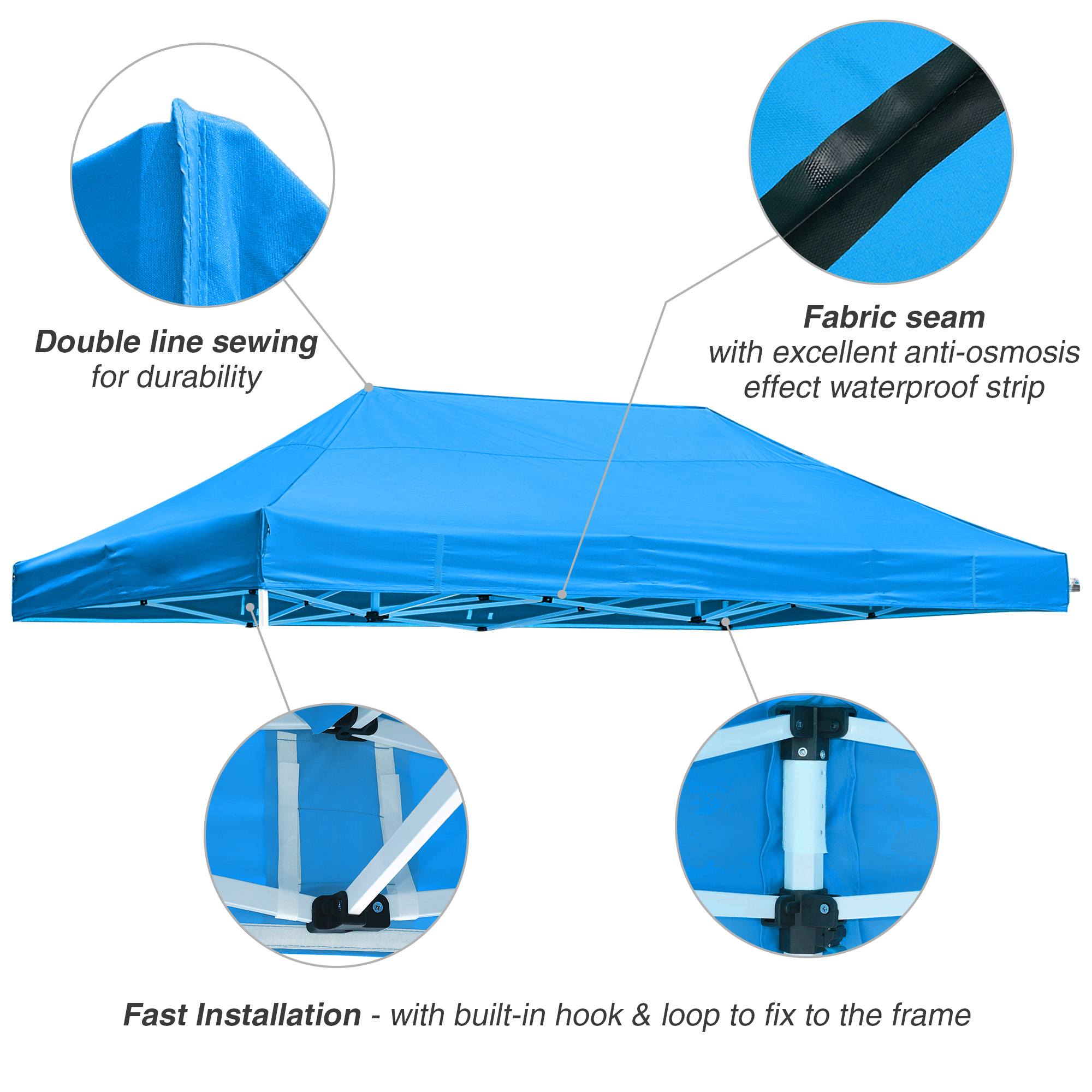 InstaHibit Pop up Canopy Replacement ONLY Outdoor Tent Top Cover Patio Camping - Picture 45 of 100