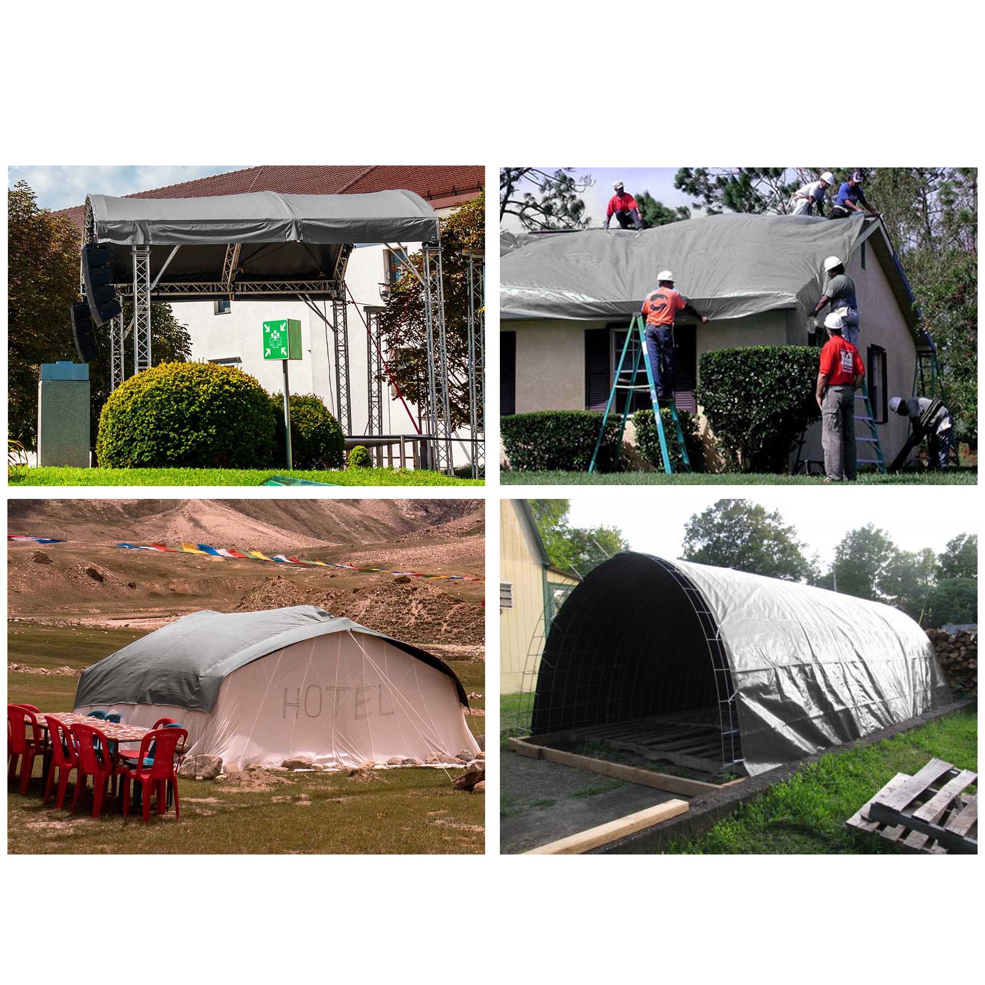 2 Pack 16x20 Ft Waterproof Poly Tarp Heavy Duty 10-mil Tarpaulin Car Cover