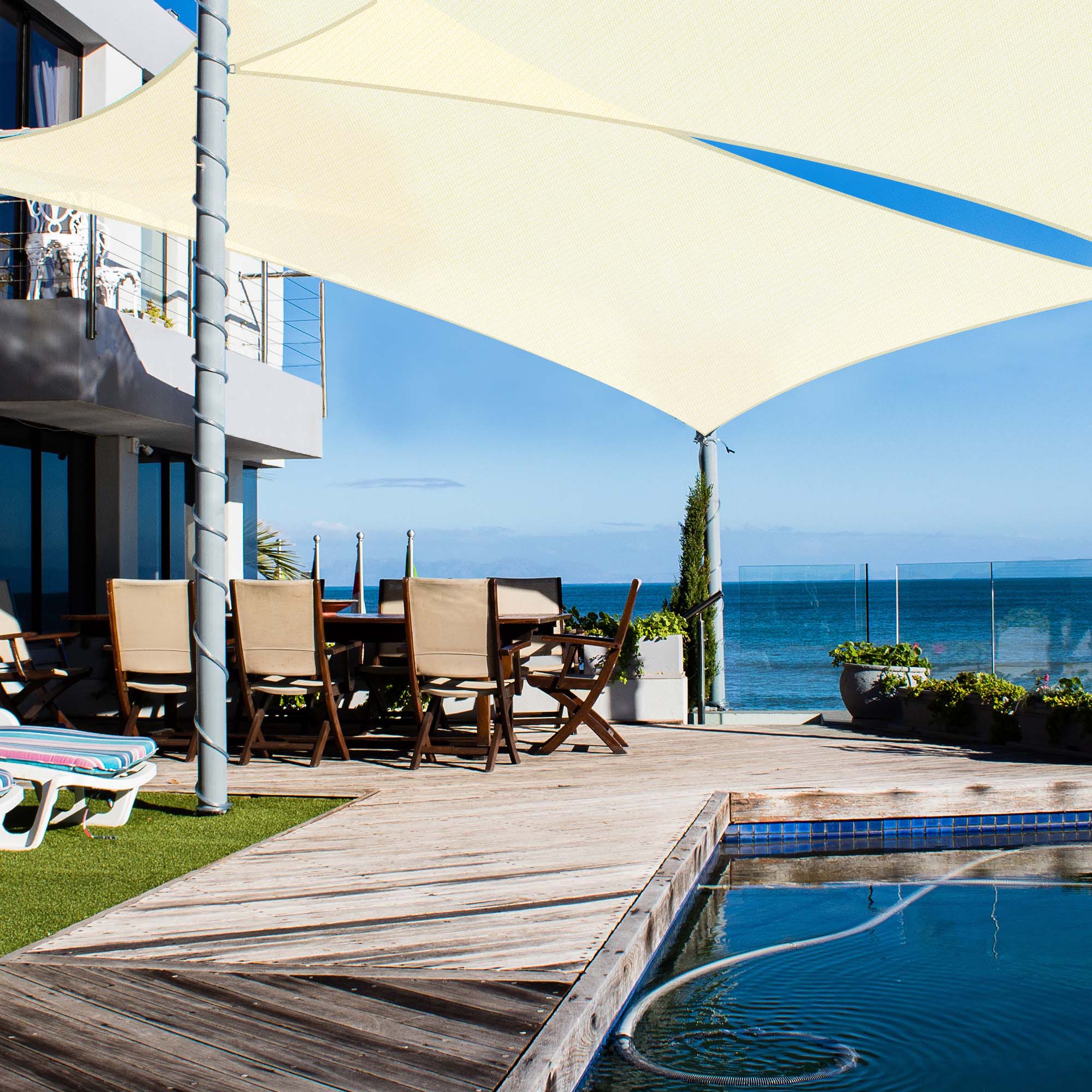 13'X10' Rectangle Sun Shade Sail UV Block Top Canopy Cover Garden Pool Outdoor