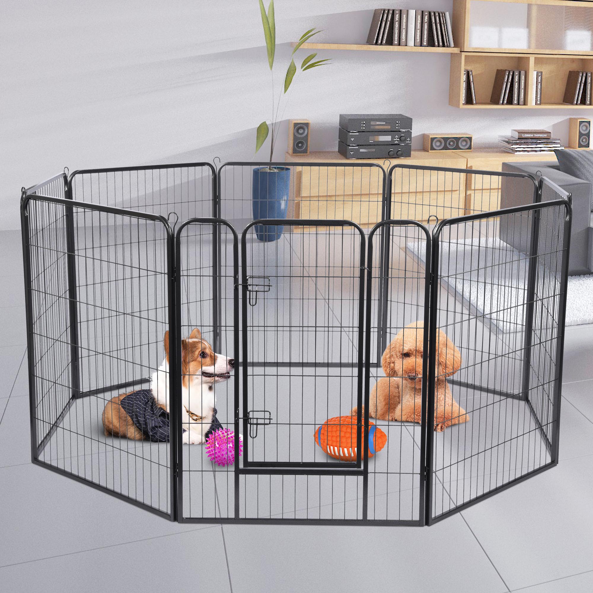 Folding Pet Playpen Dog Metal Outdoor Exercise Barrier Fence 40" 45" Tall Crate - Picture 13 of 40