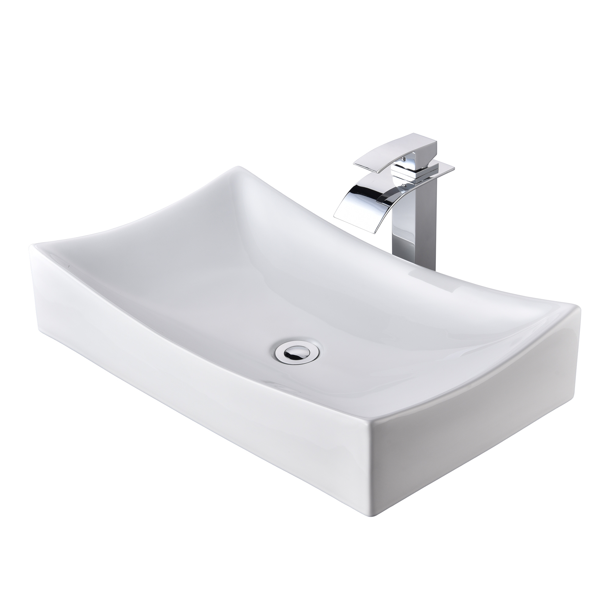 Aquaterior Bathroom Ceramic Countertop Vessel Sink Basin w/ Faucet Pop Up Drain - Picture 66 of 70
