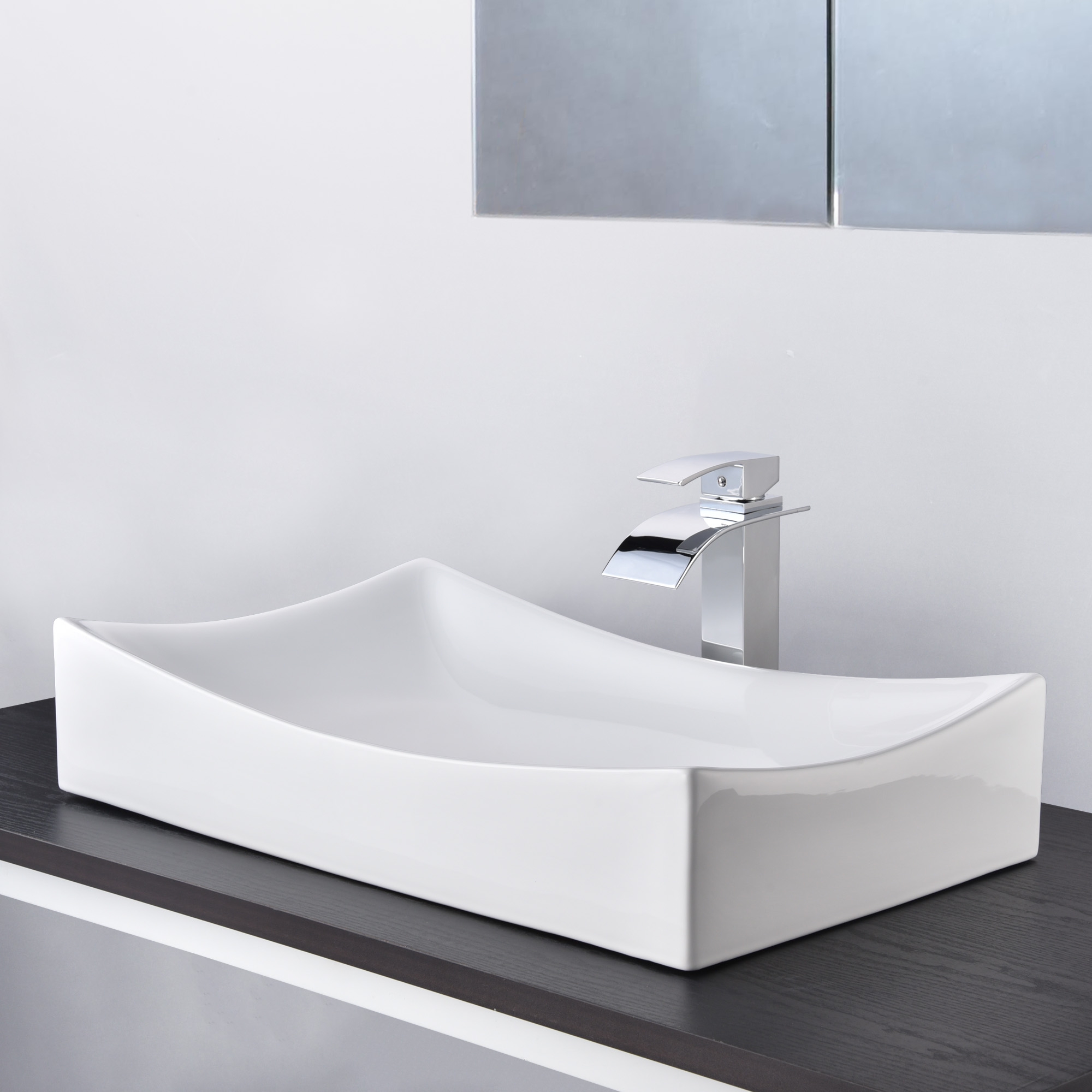 Aquaterior Bathroom Ceramic Countertop Vessel Sink Basin w/ Faucet Pop Up Drain - Picture 69 of 70