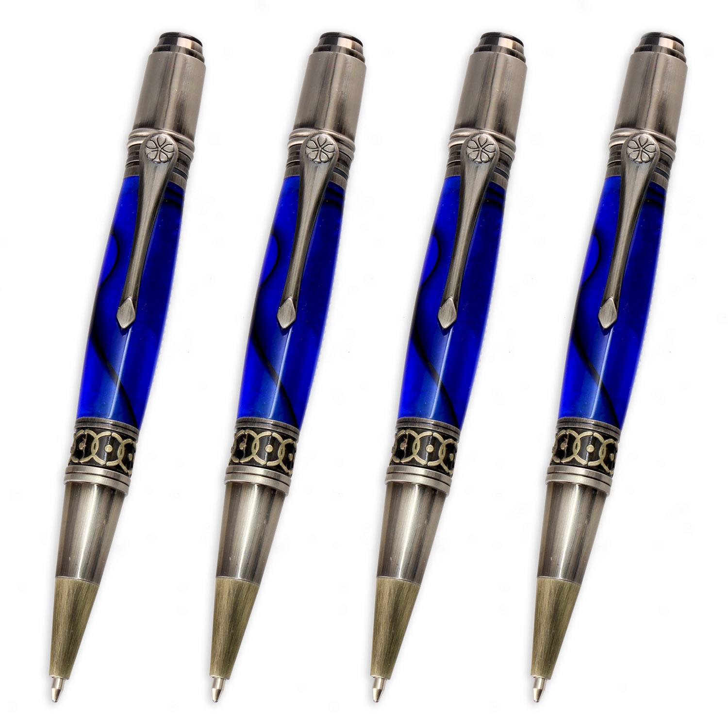 Antique Bronze polish x 5 Woodturning Pen Kits Slimline Fancy