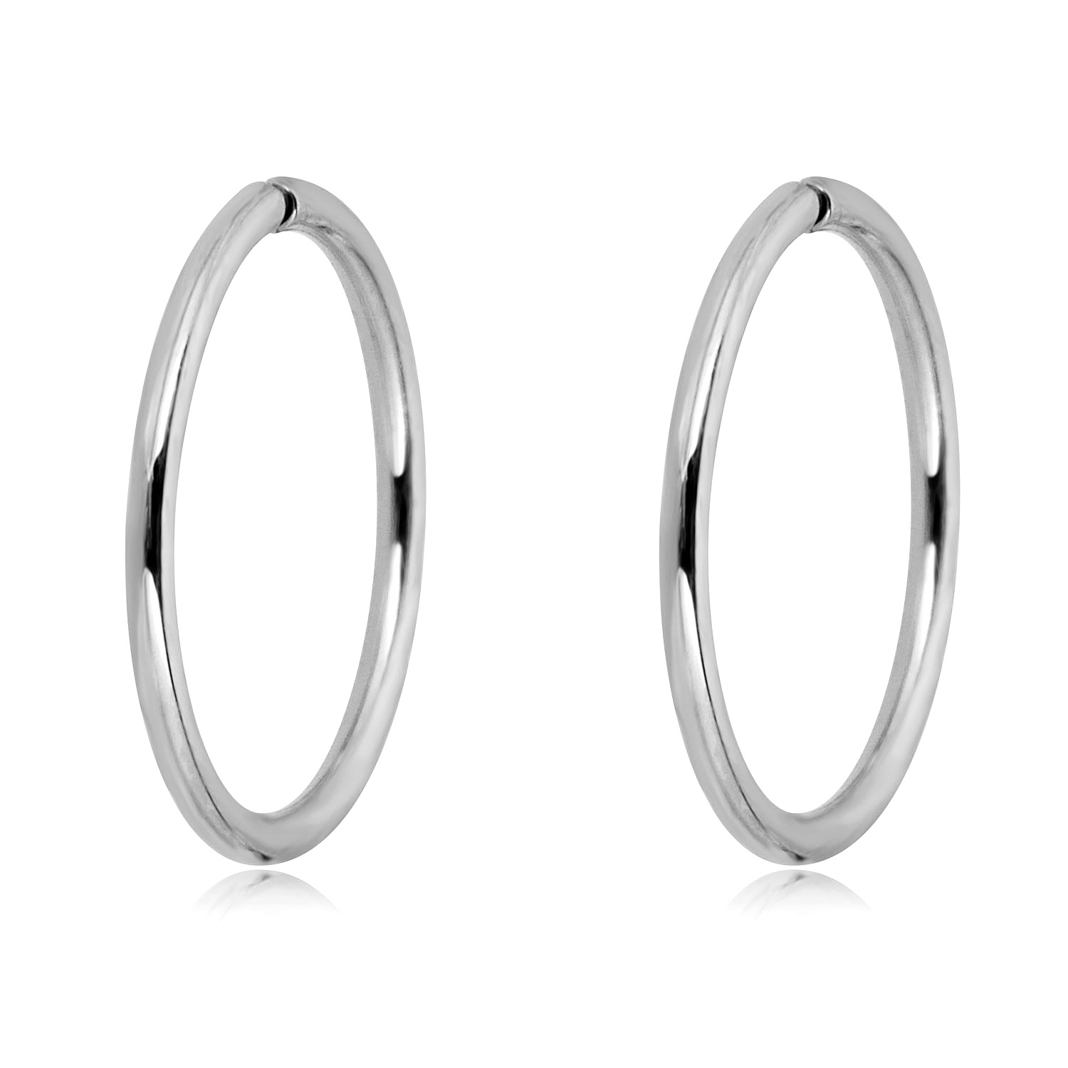 AVORA 10K Yellow Gold Set of Polished Ball and Hoop Earrings - Bild 10 von 15