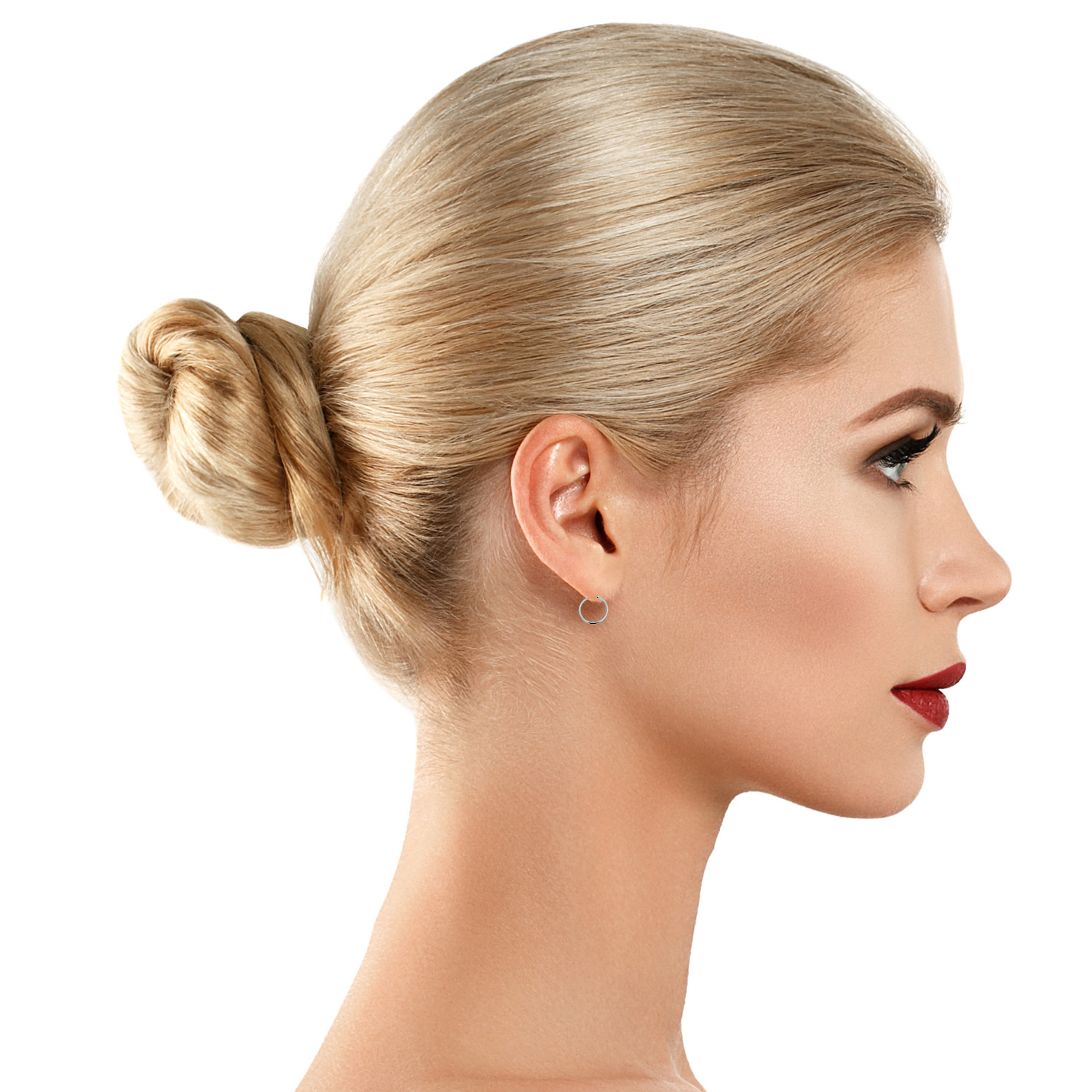 AVORA 10K Yellow Gold Set of Polished Ball and Hoop Earrings - Bild 14 von 15