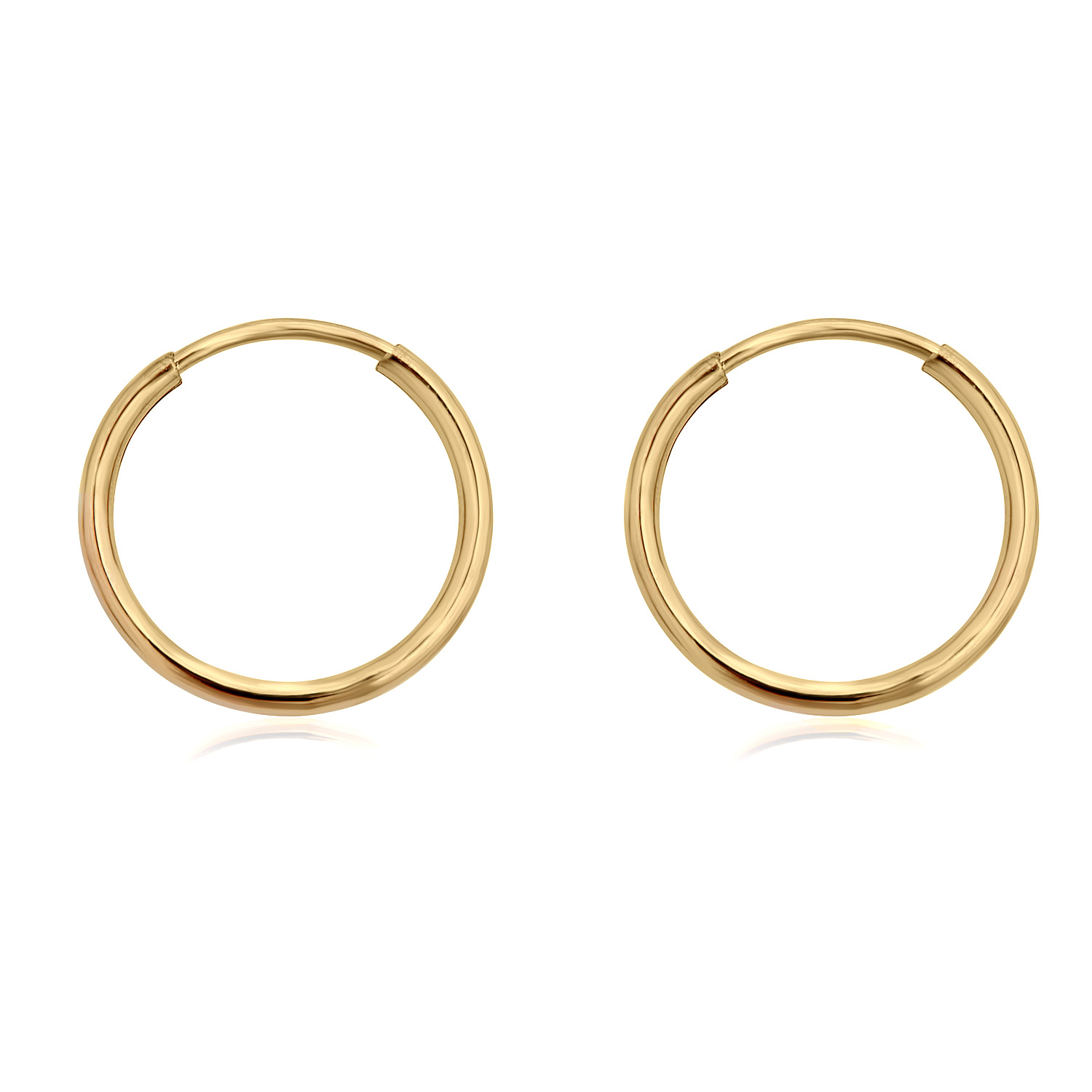 AVORA 14K Yellow Gold-Filled 1.25 mm Thick Endless Hoop Earrings