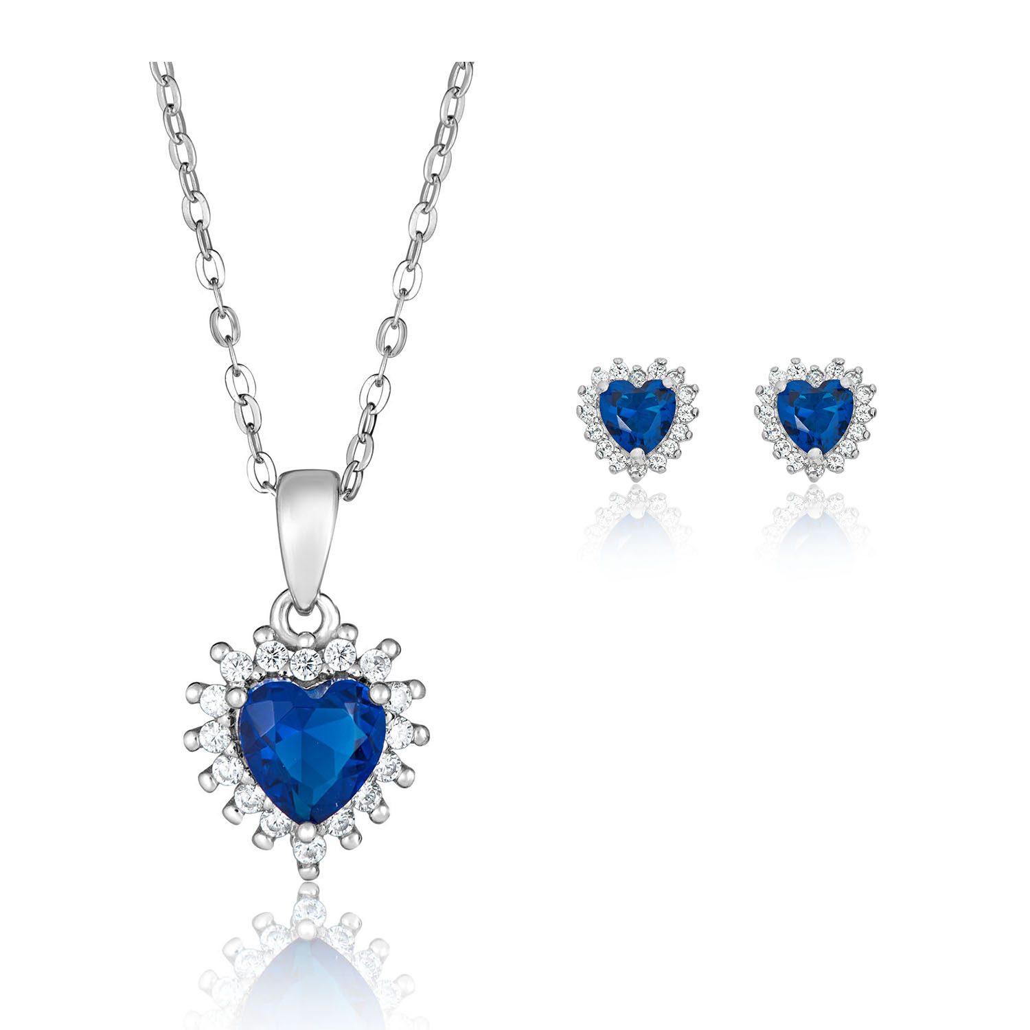 925 Sterling Silver Polished Filigree Open back Rhodium-plated Rhodium Plated Cubic Zirconia Heart Pendant