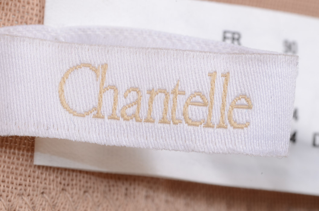 Chantelle Parisian nubuck beige 34H semi-sheer underwire plunge bra NEW $69