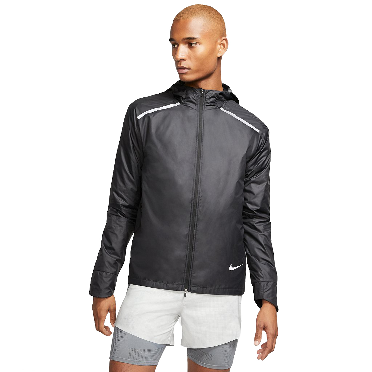 nike black reflective jacket