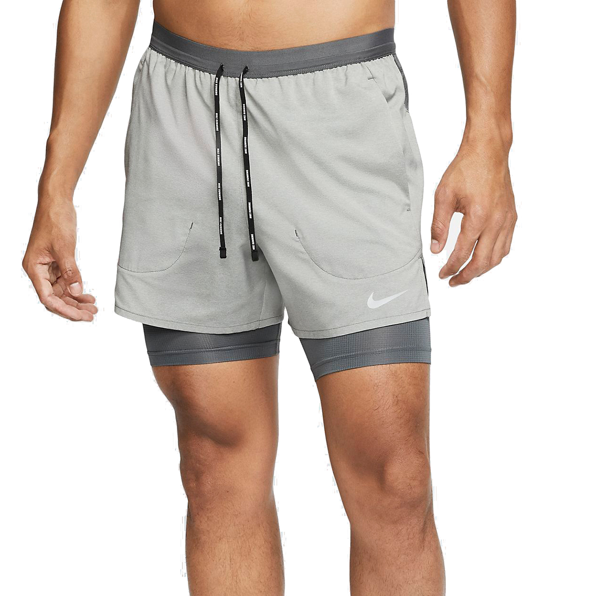 nike 2 in 1 shorts grey