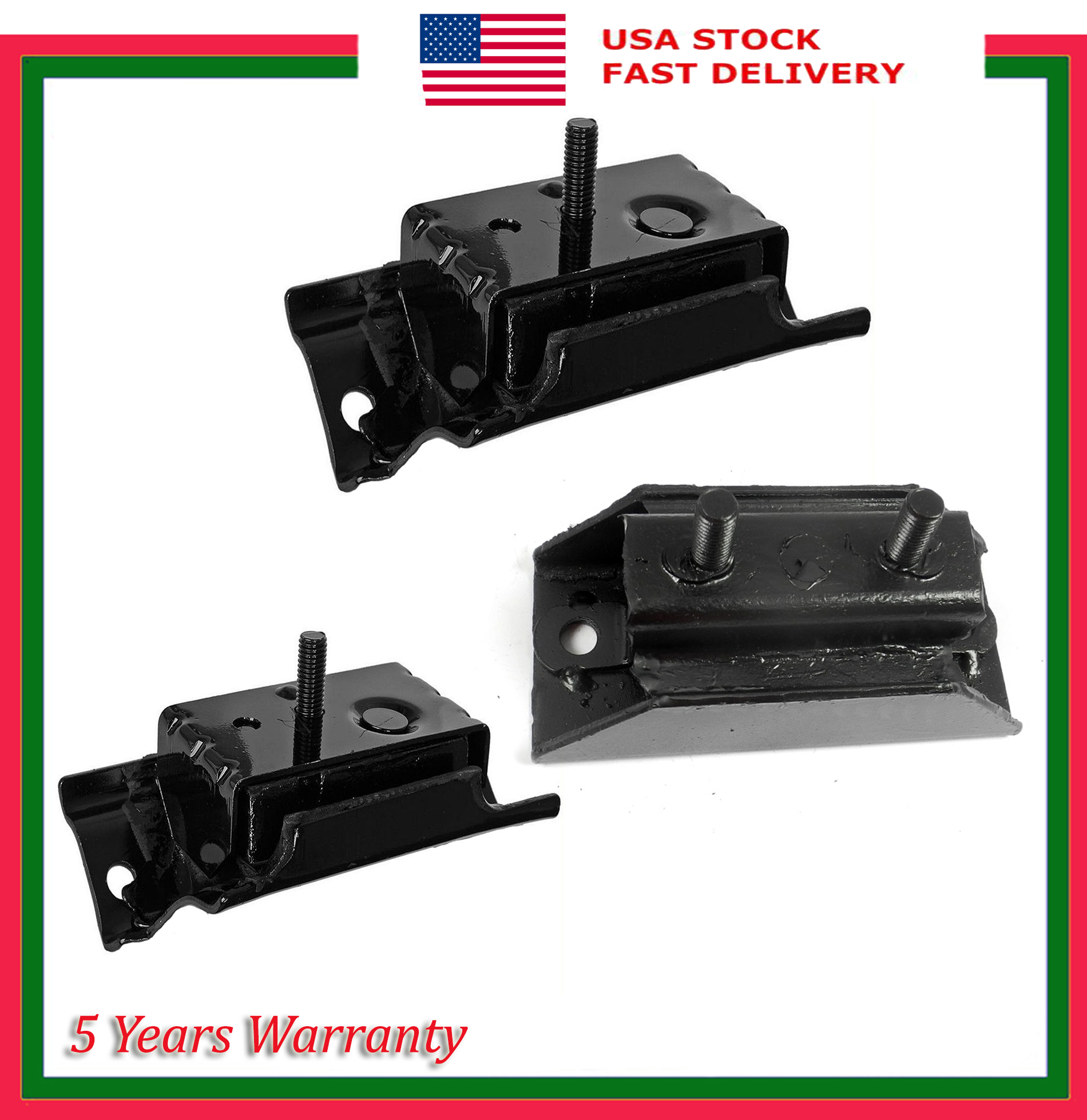 Front Mounts /& Trans Mount Set 3PCS for 96 Ford F-150 F-250 5.0L Bronco 5.8L