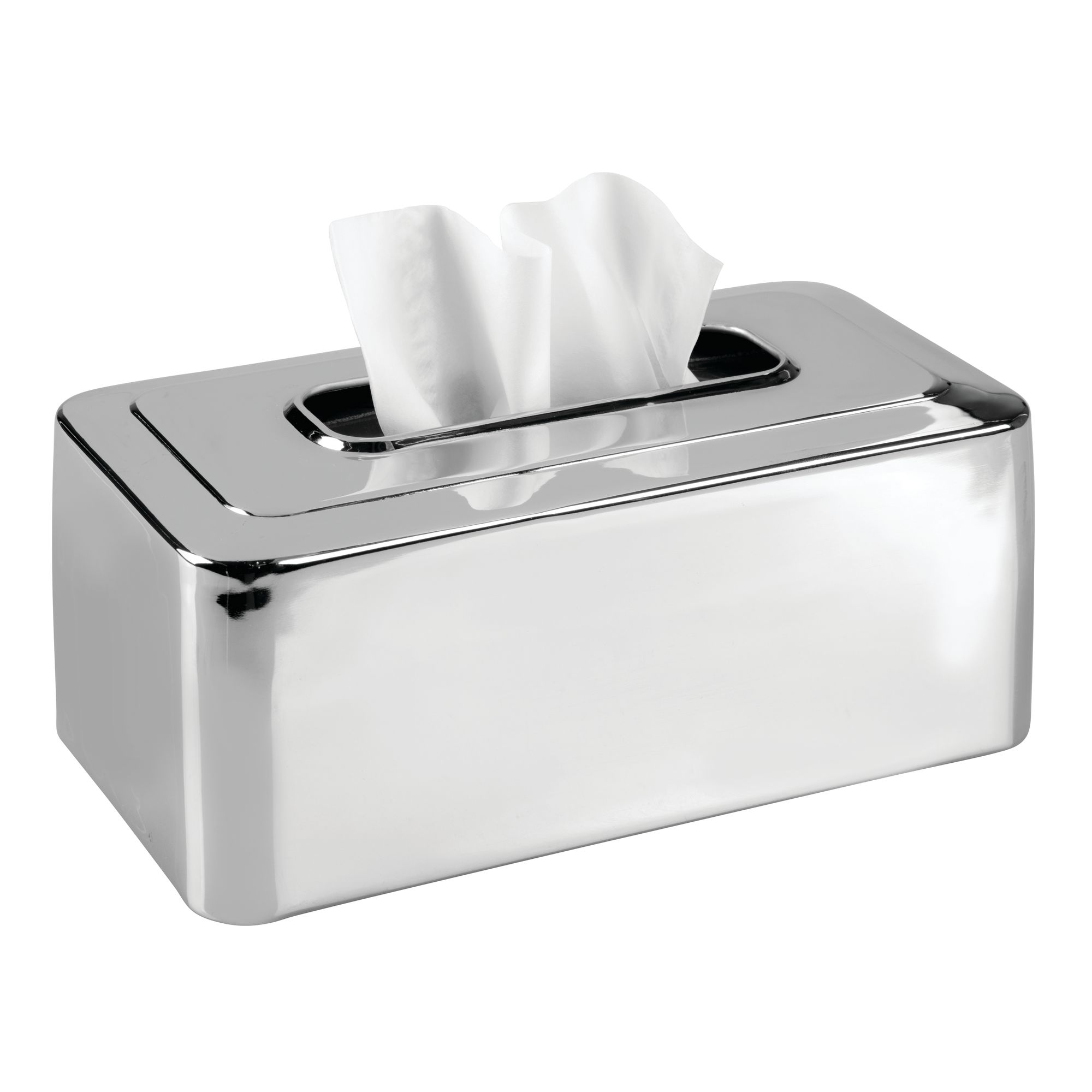 mDesign Modern Metal Tissue Box Cover, Rectangular Holder for Storage