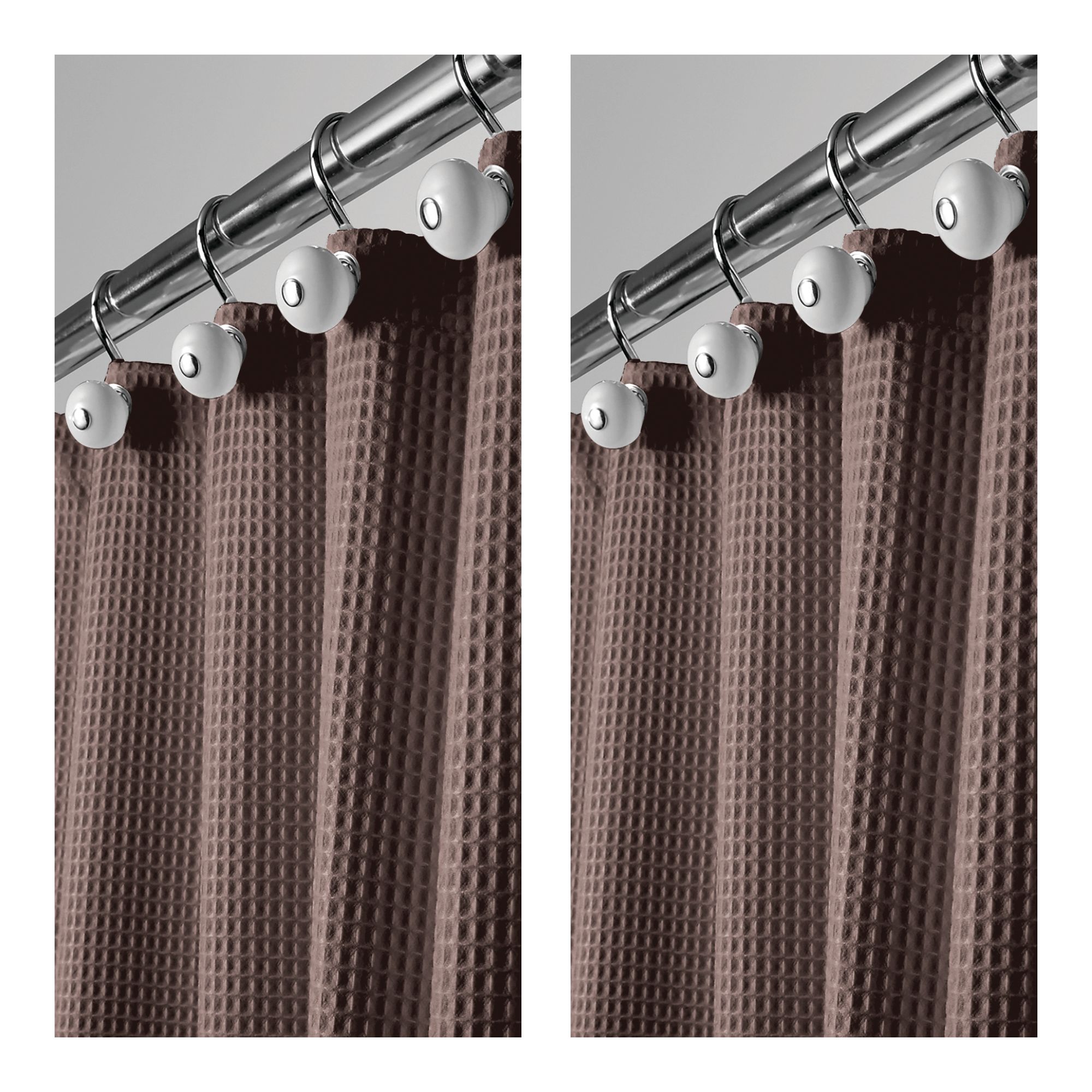 2 Pack mDesign LONG Waffle Weave Fabric Shower Curtain 84/" Long