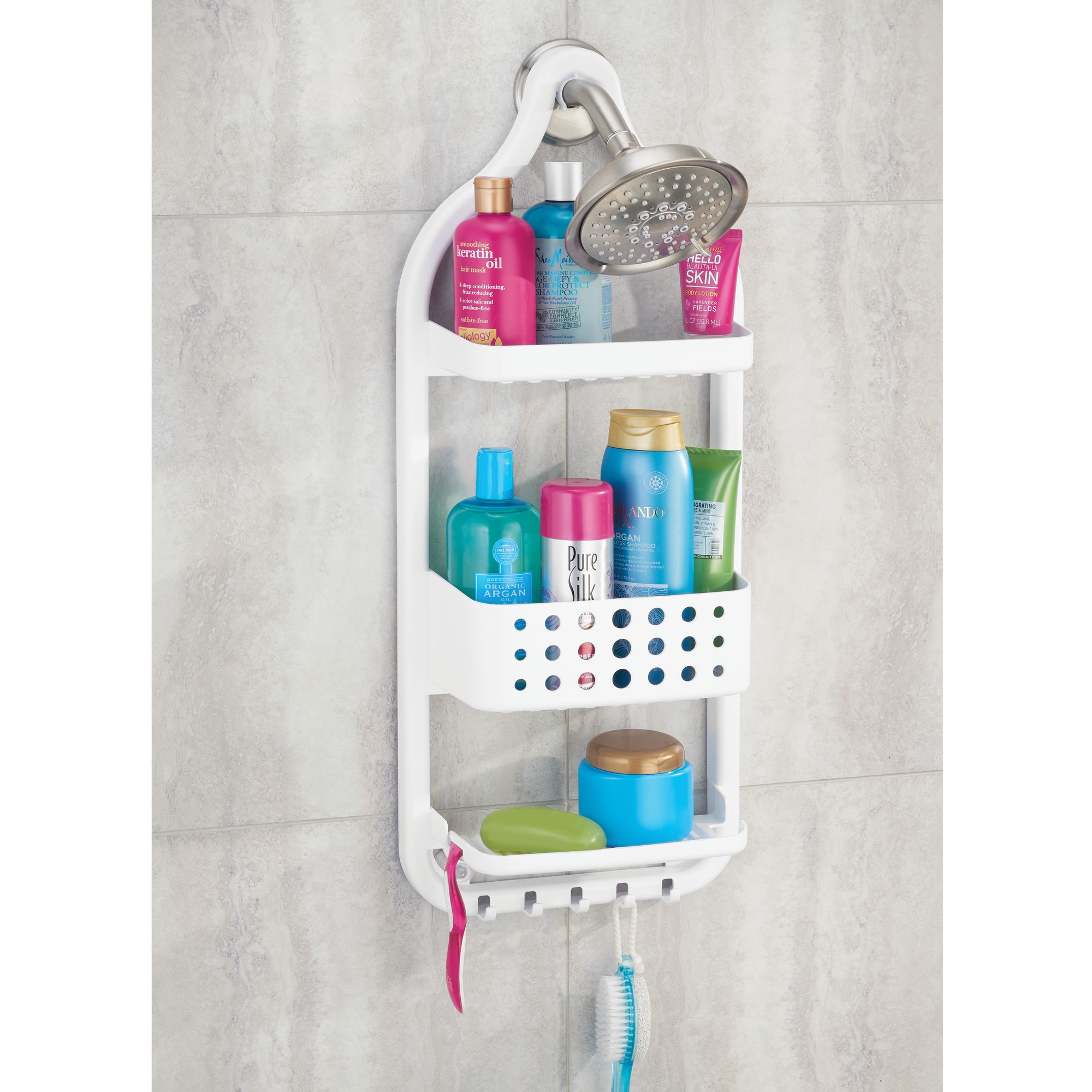 mDesign Plastic Bathroom Tub/Shower Caddy, Hanging Storage Organizer eBay