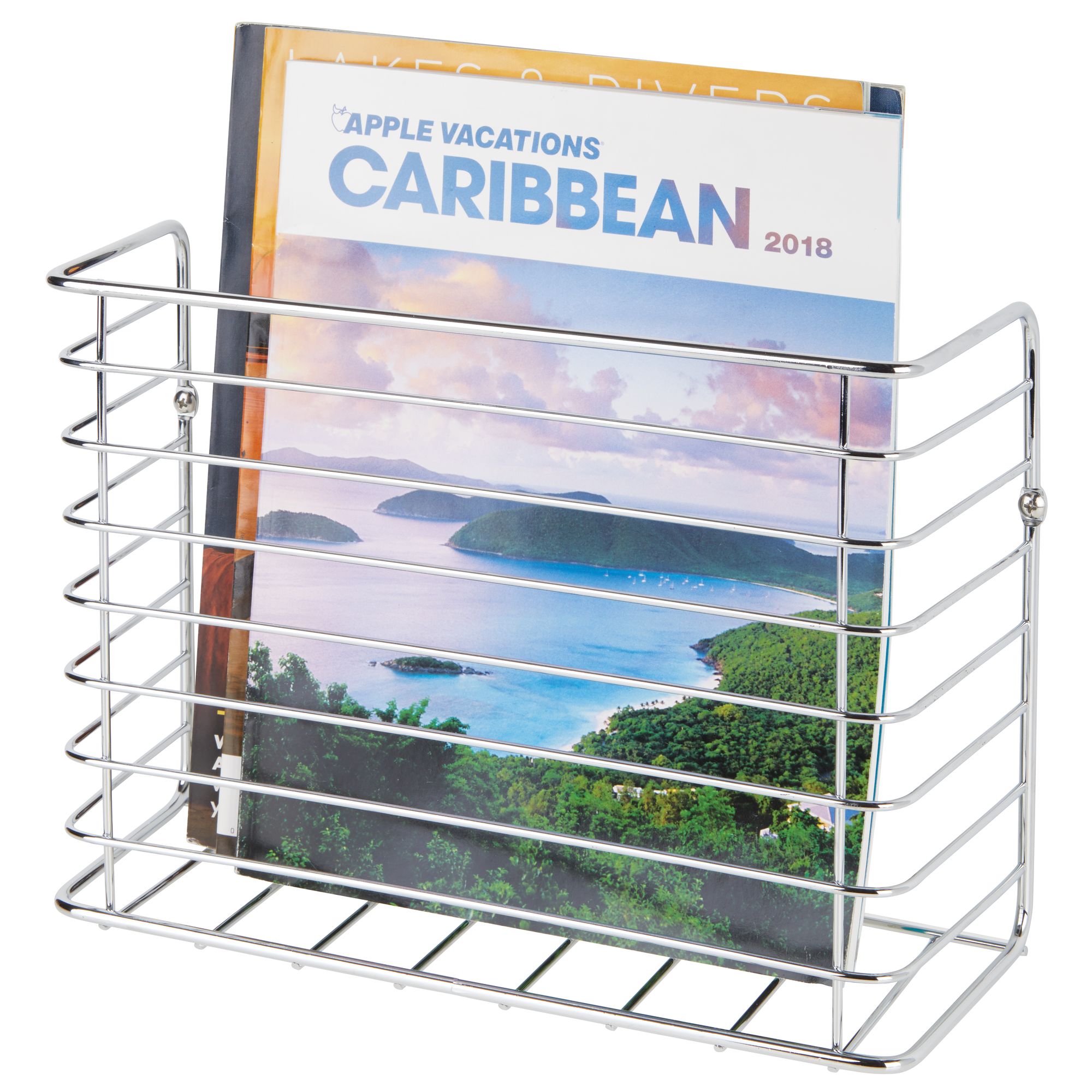 mDesign Metal Wall Mount Magazine Holder, Storage Organizer Rack eBay