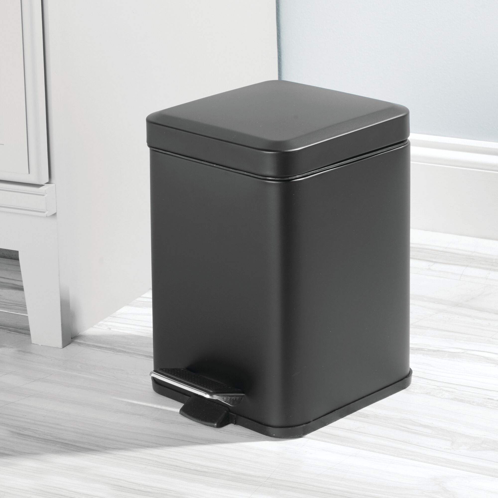 mDesign Small Square Step Trash Can Garbage Bin, Removable Liner, 6L eBay