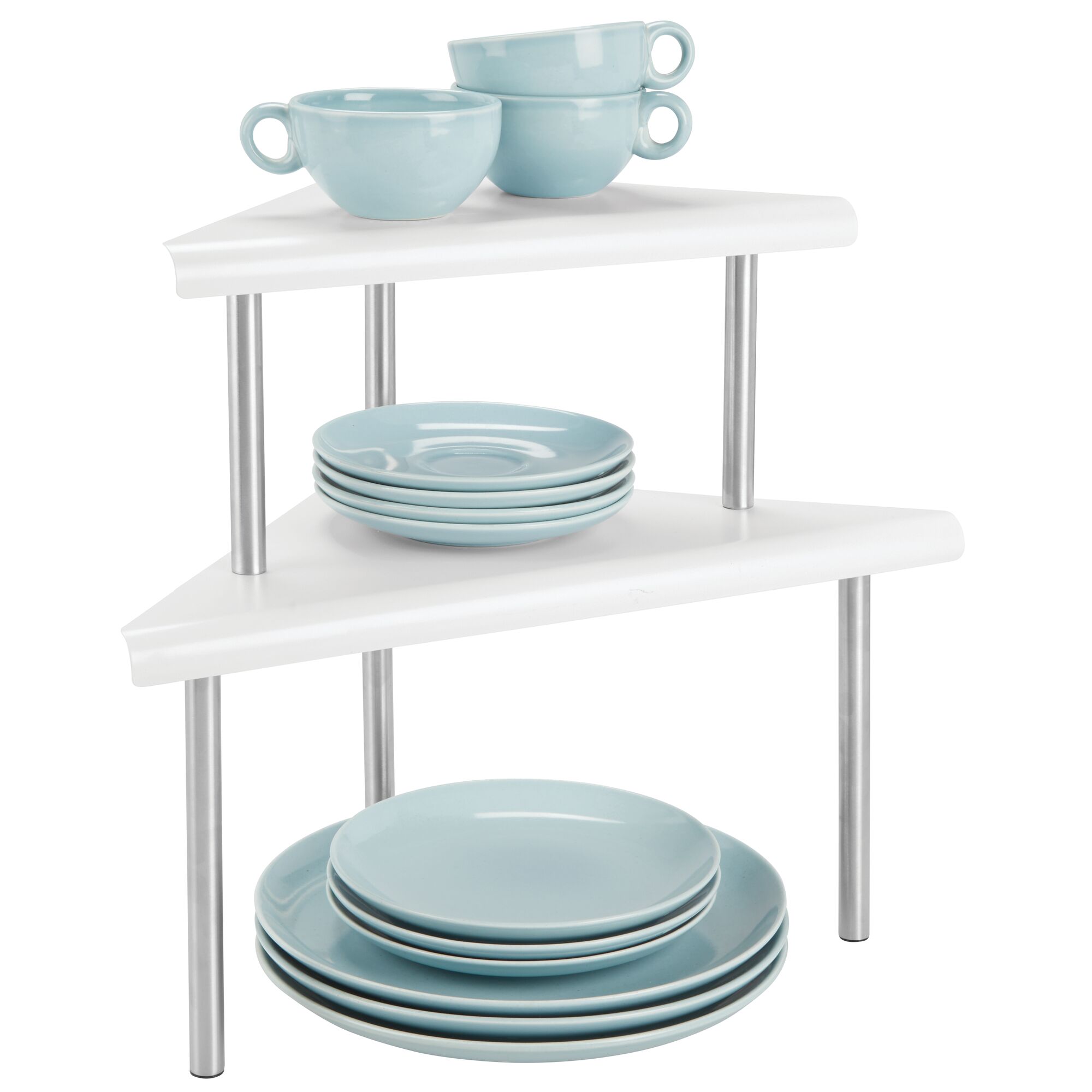 mDesign Metal 3Tier Corner Storage Shelves for Kitchen Countertop eBay